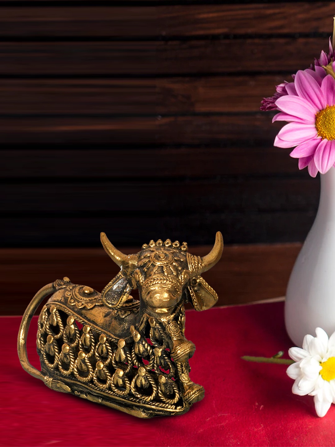 

SHREE KALA HOME DECOR Bronze-Toned Seating Nandi Showpieces