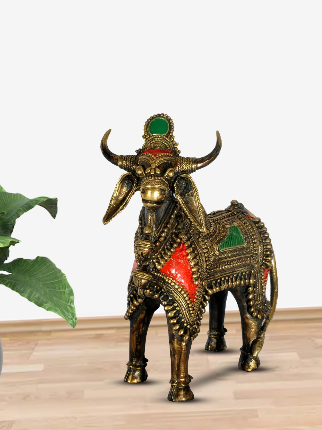 

SHREE KALA HOME DECOR Bronze Nandi Dhokra Art Hand Crafted Metal Idol