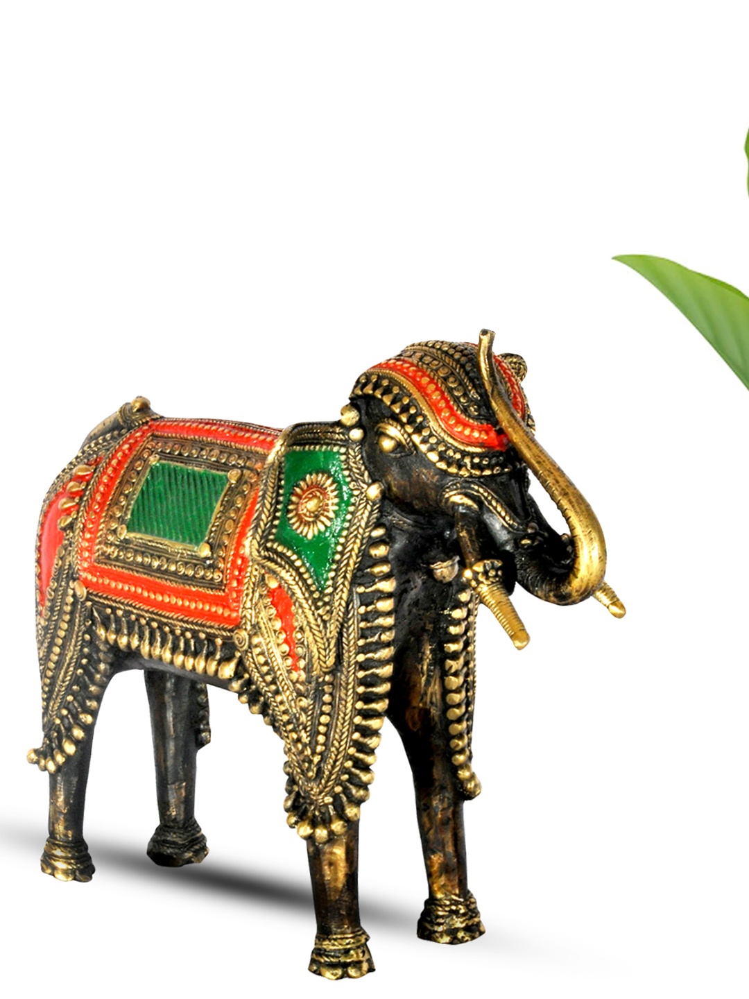 

SHREE KALA HOME DECOR Bronze-Coloured Brass Royal Hathi