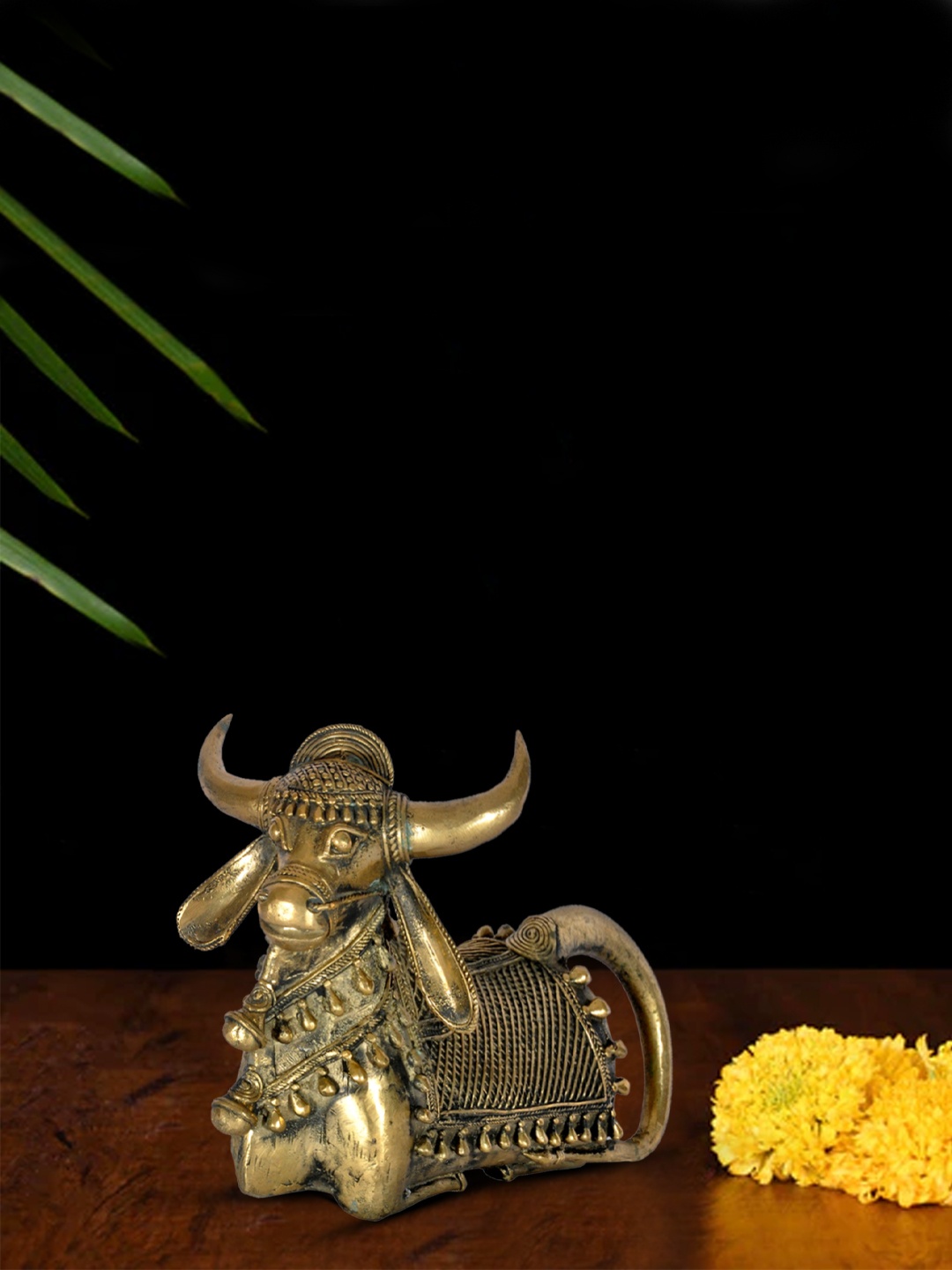 

SHREE KALA HOME DECOR Bronze-Coloured Seating Nandi Brass Antique