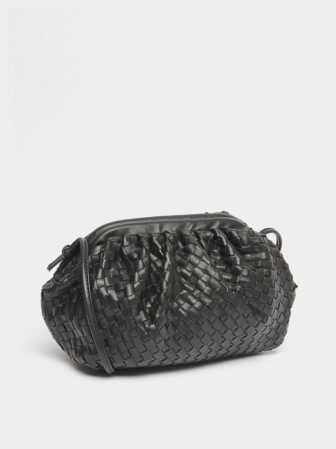 

Styli Black Weave Pattern Crossbody Bag