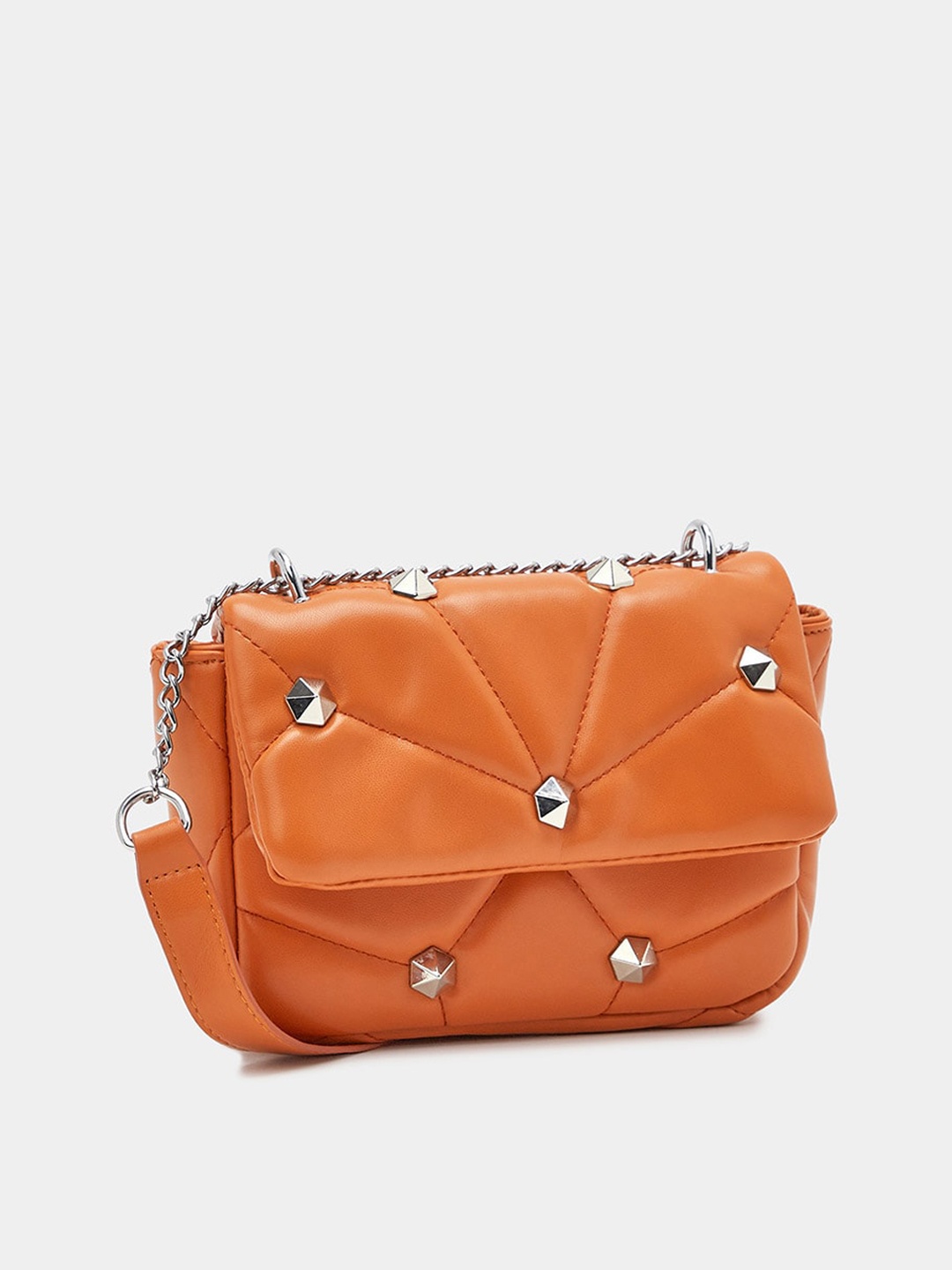 

Styli Women Embellished Studs Shoulder Bag, Brown