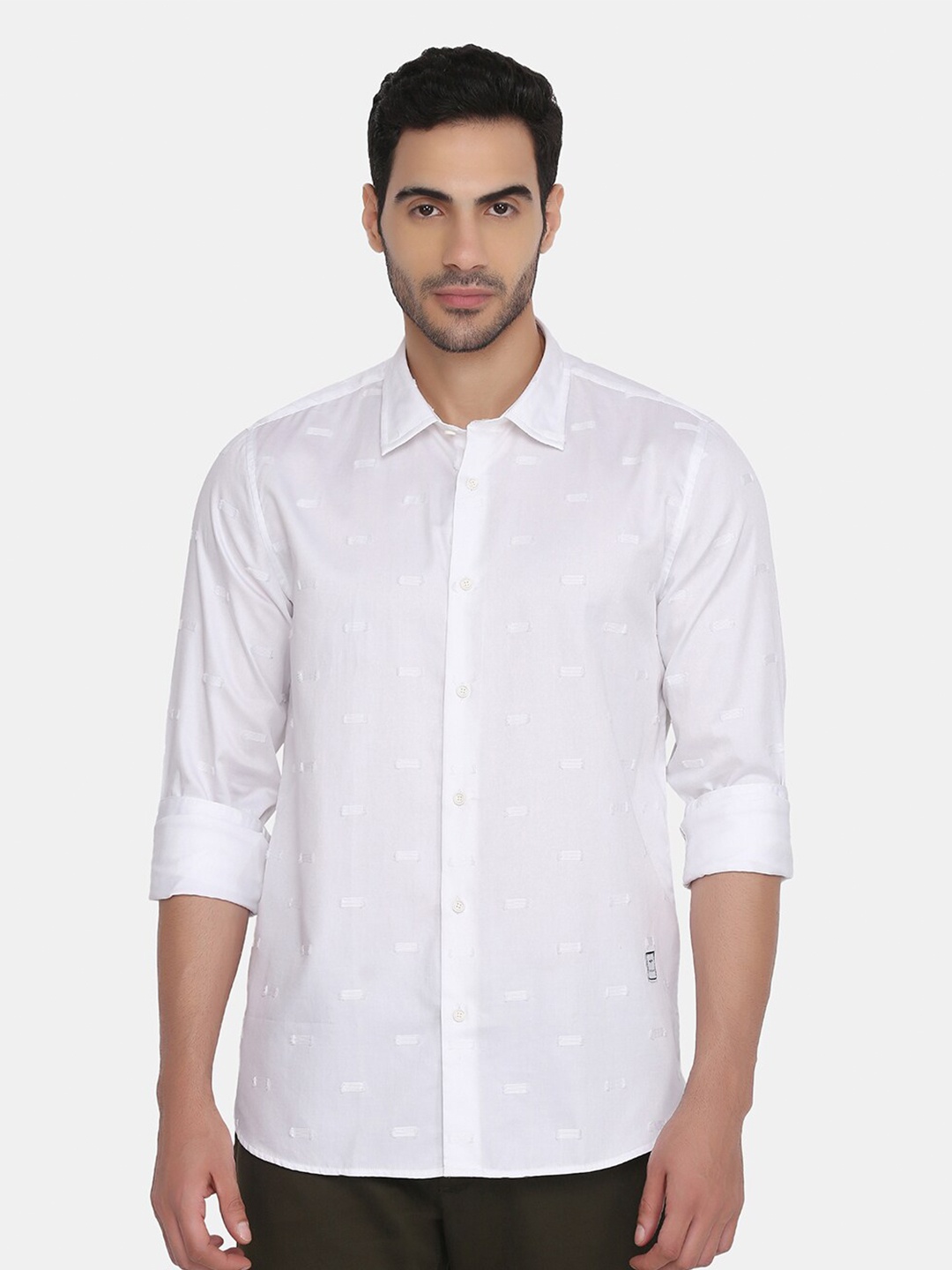 

Blackberrys Men White Regular Fit Cotton Casual Shirt