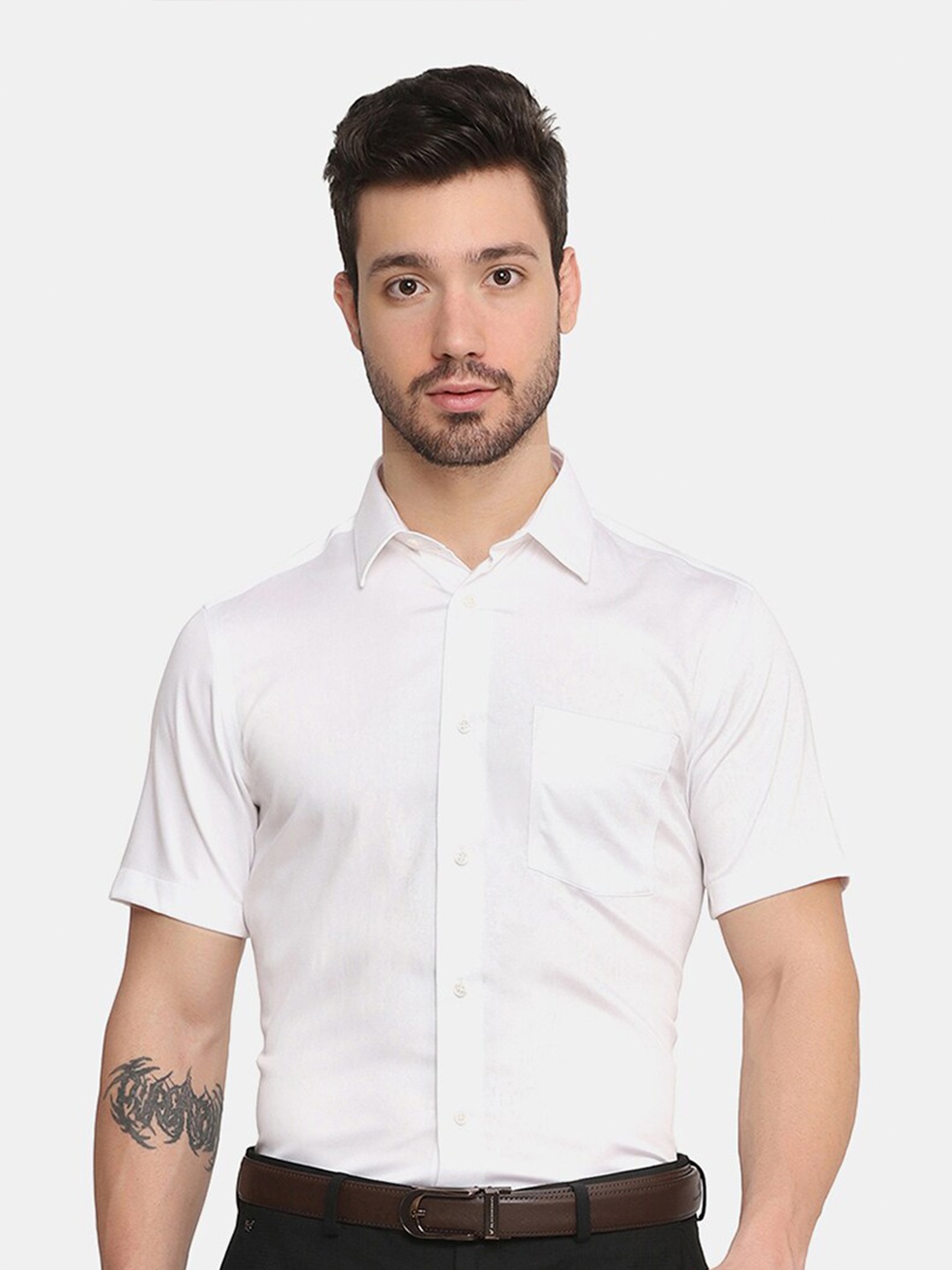 

Blackberrys Men White Slim Fit Formal Cotton Shirt