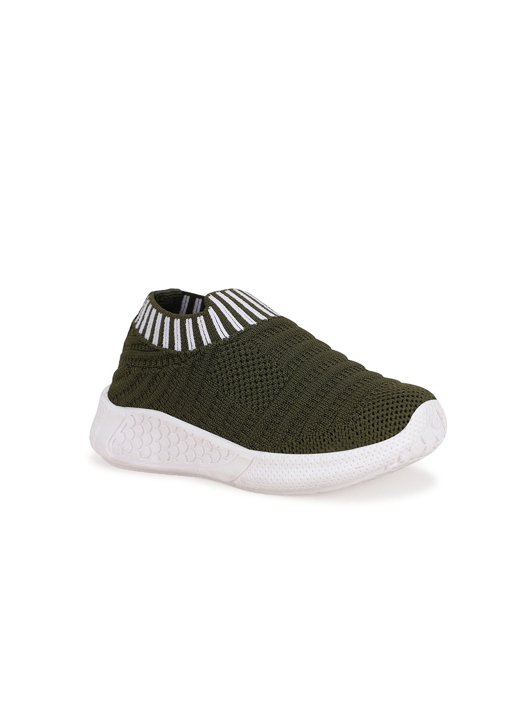 NEOBABY Unisex Kids Woven Design Slip-On Sneakers, Green