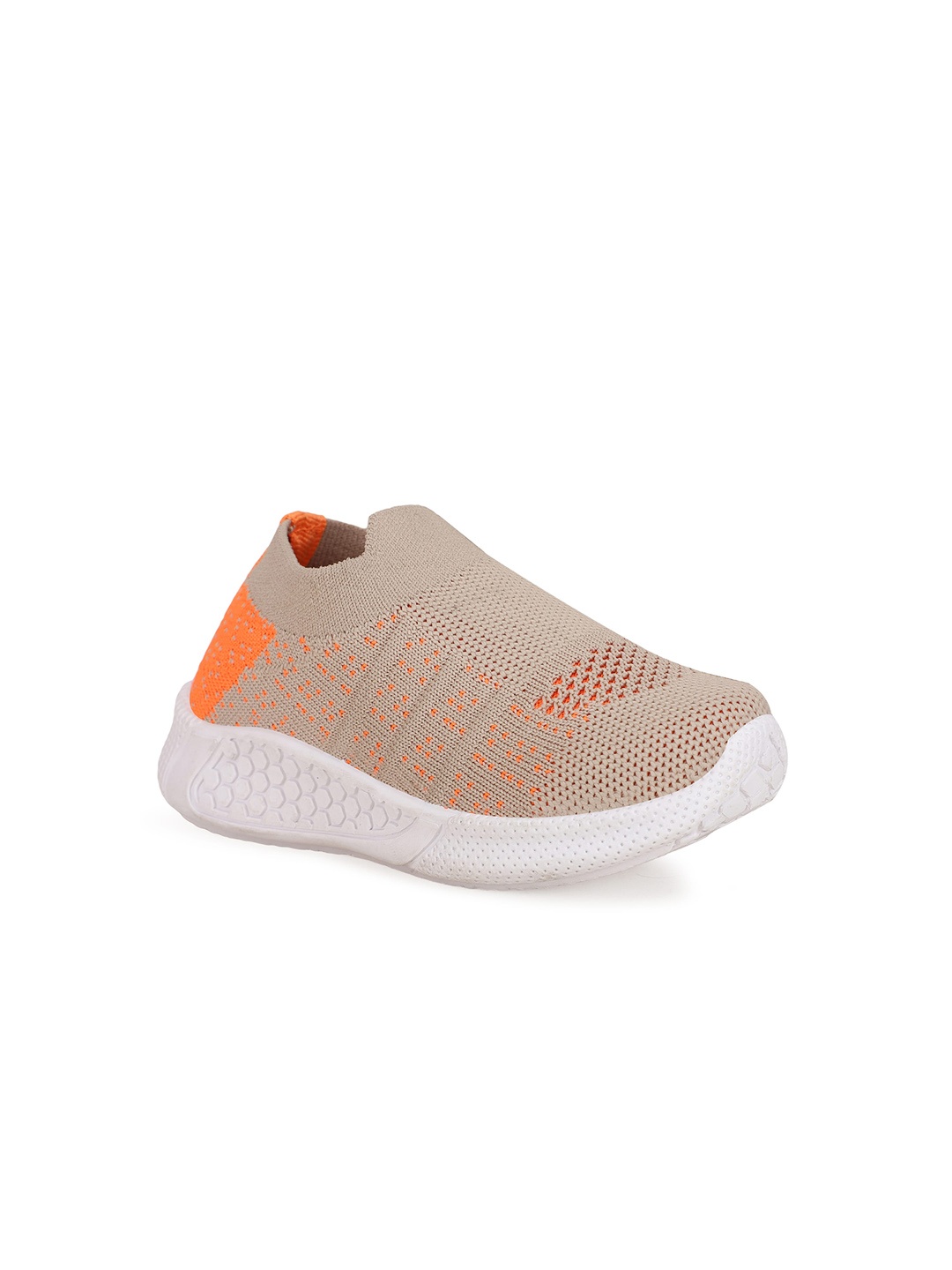 

NEOBABY Unisex Kids Orange Textured Mesh Slip-On Sneakers