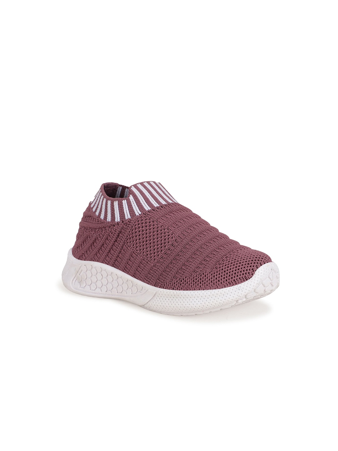 

NEOBABY Unisex Kids Purple Textured Slip-On Mesh Sneakers