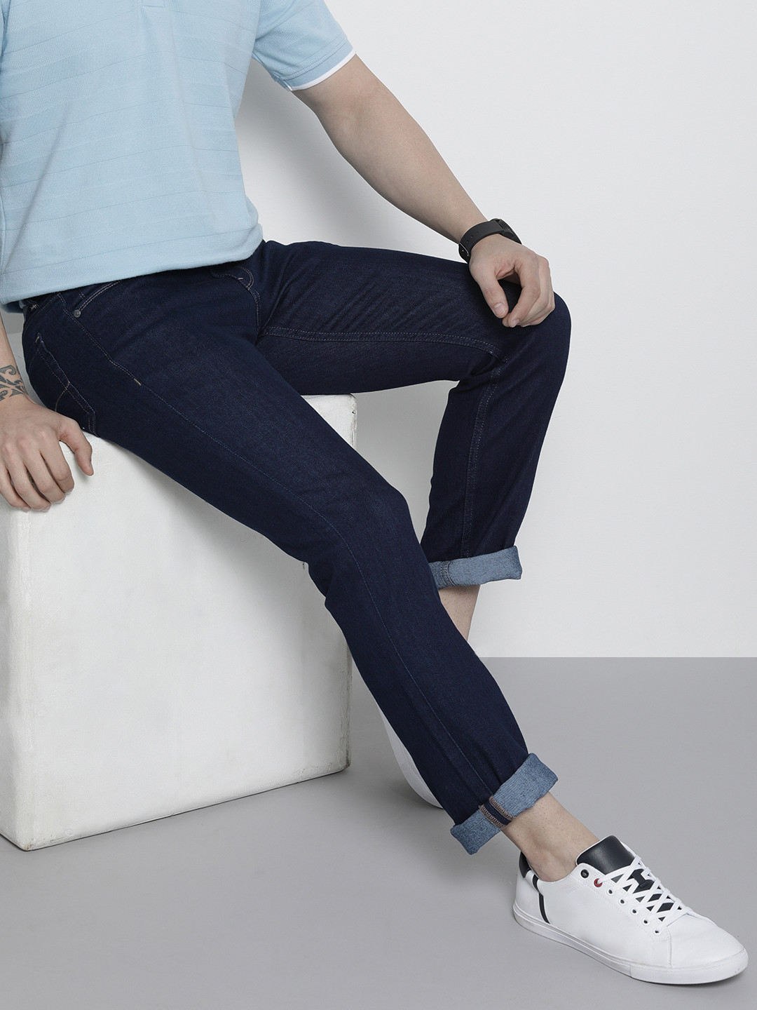 

Nautica Men Straight Fit Stretchable Jeans, Blue