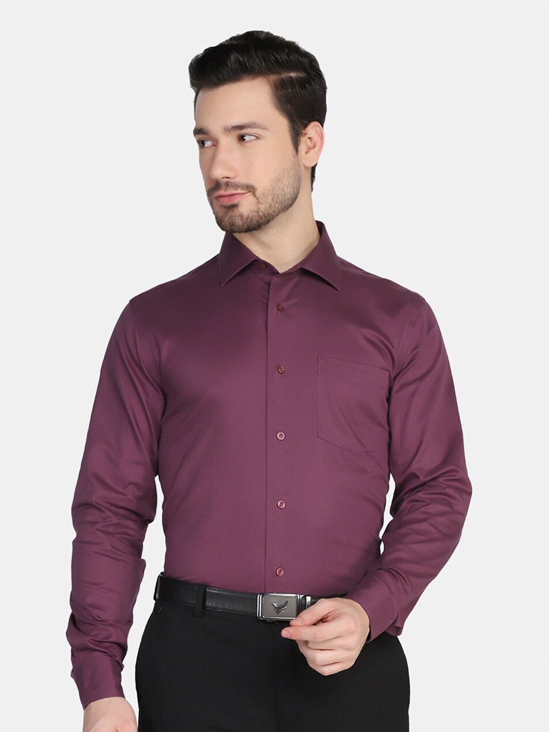 

Blackberrys Men Slim Fit Cotton Formal Shirt, Purple