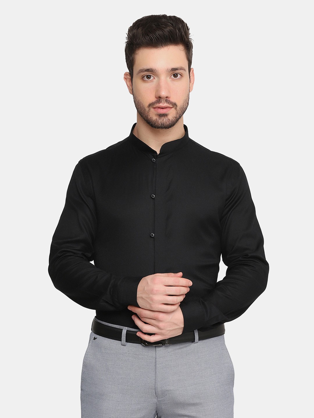 

Blackberrys Men Black Slim Fit Cotton Formal Shirt