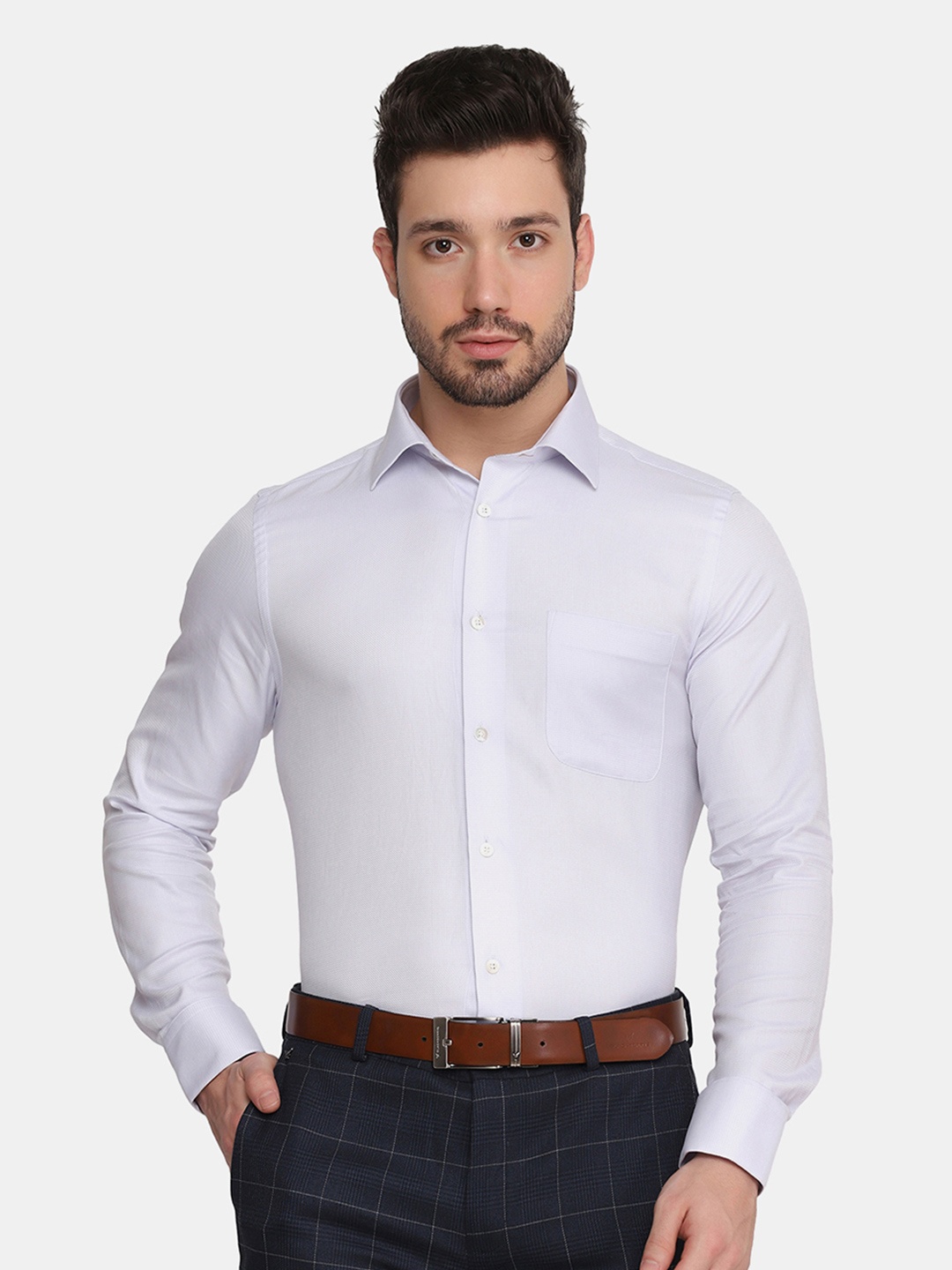 

Blackberrys Men Lavender Slim Fit Cotton Formal Shirt