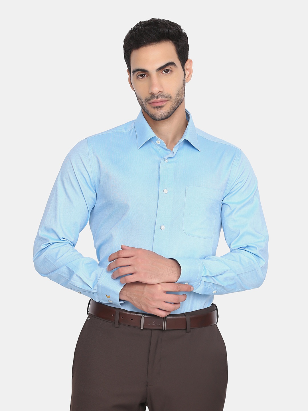 

Blackberrys Men Blue Slim Fit Cotton Formal Shirt