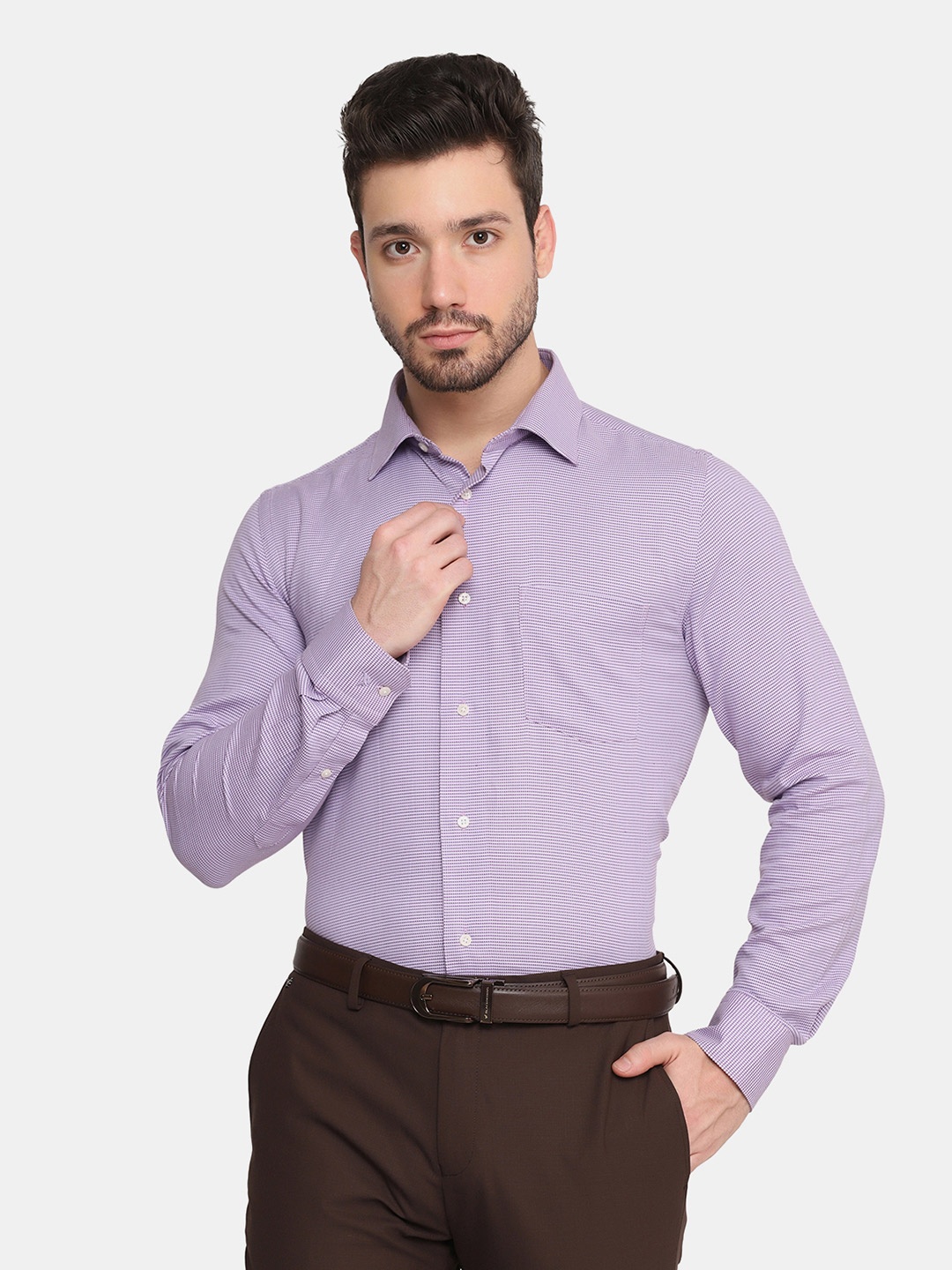 

Blackberrys Men Purple Slim Fit Cotton Formal Shirt