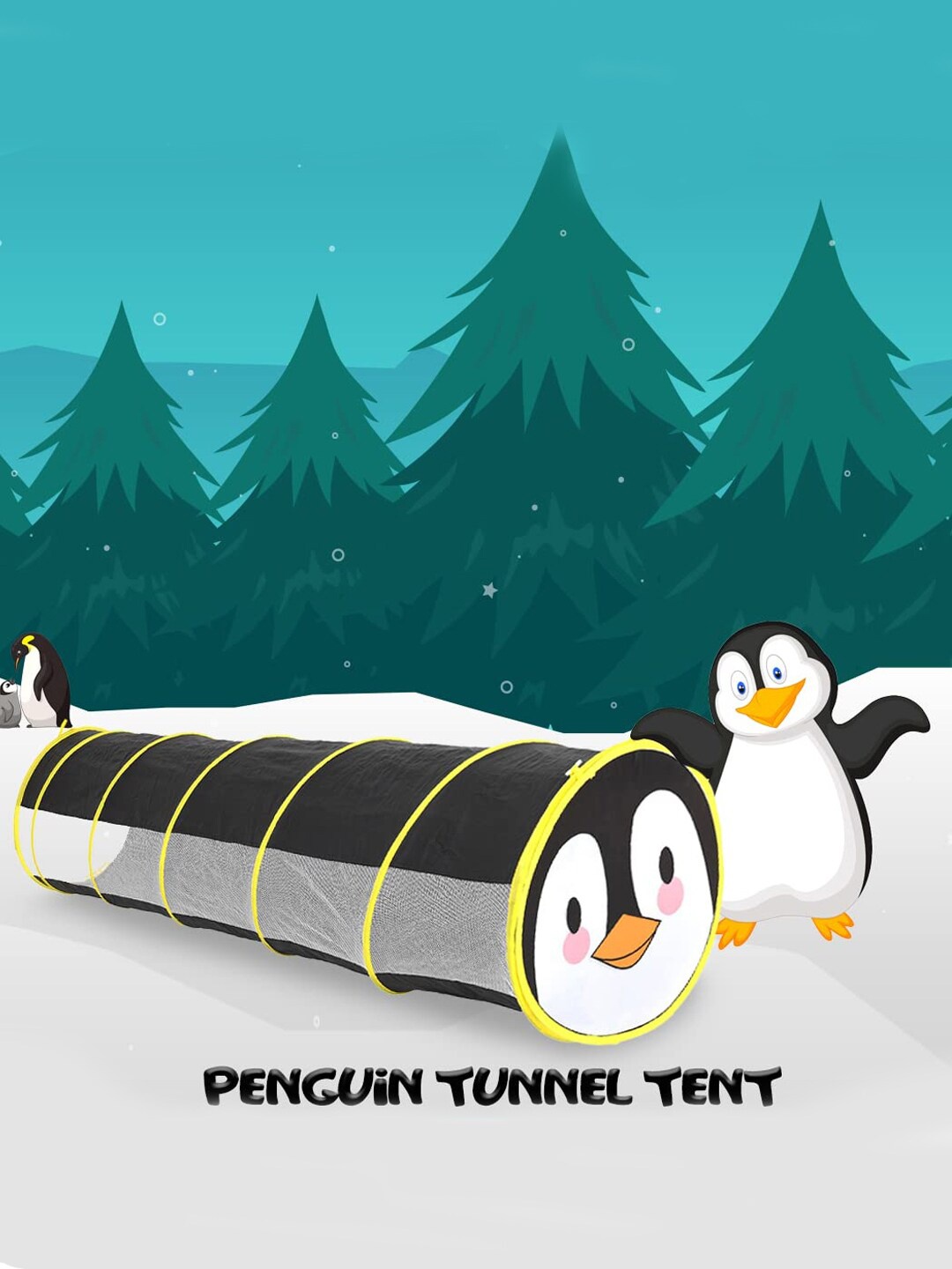 

WEMBLEY Kids Penguin Foldable 6 Feet Tunnel Tent, Black