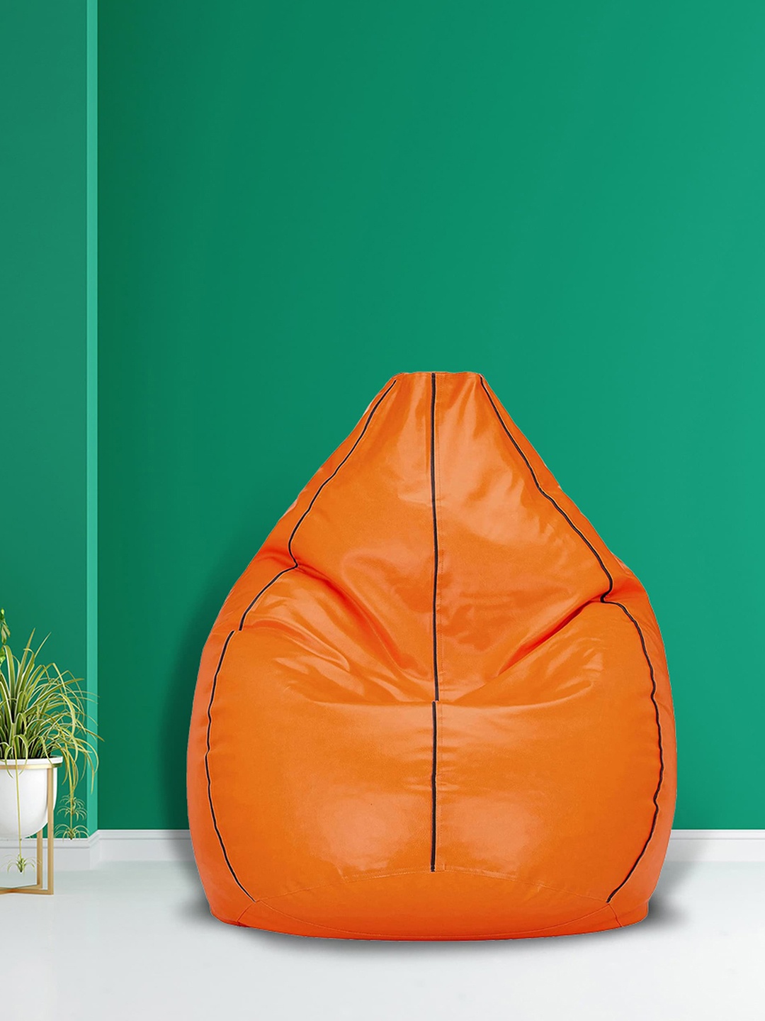 

SHIRA 24 Orange Colored Solid Tear Drop Bean Bag Cover (Without Beans)