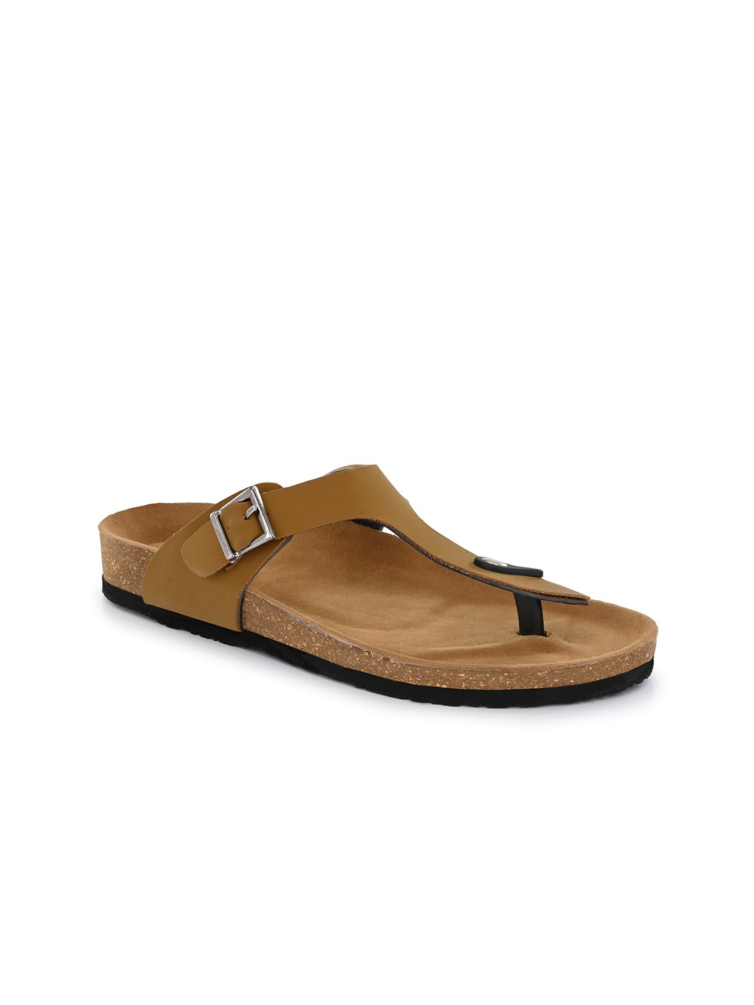 

SHENCES Men Tan & Brown Original Cork Sole Sandals