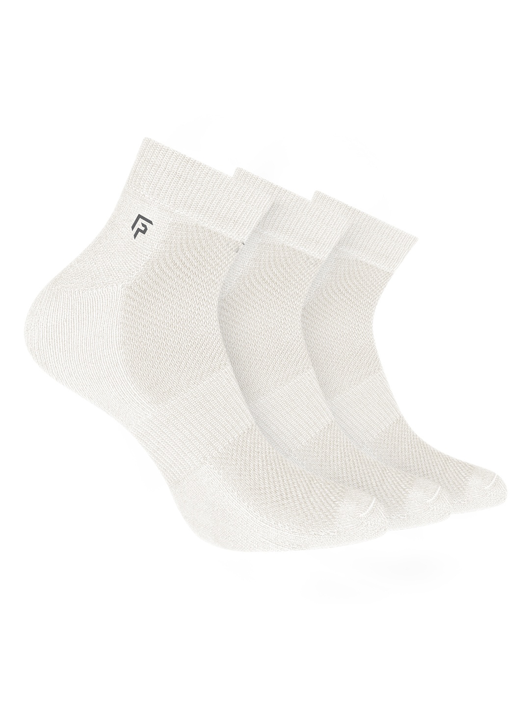 

FOOTPRINT 3 Pairs Unisex Anti Odour Organic Cotton Ankle-Length Terry Sports Bamboo Socks, White