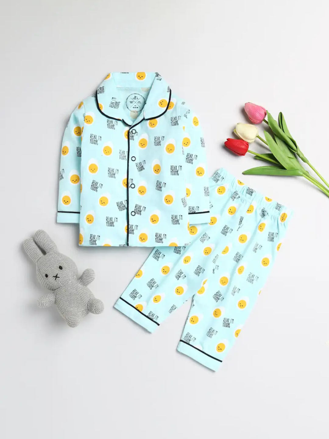 

Clt s Kids Printed Pure Cotton Night suit, Blue