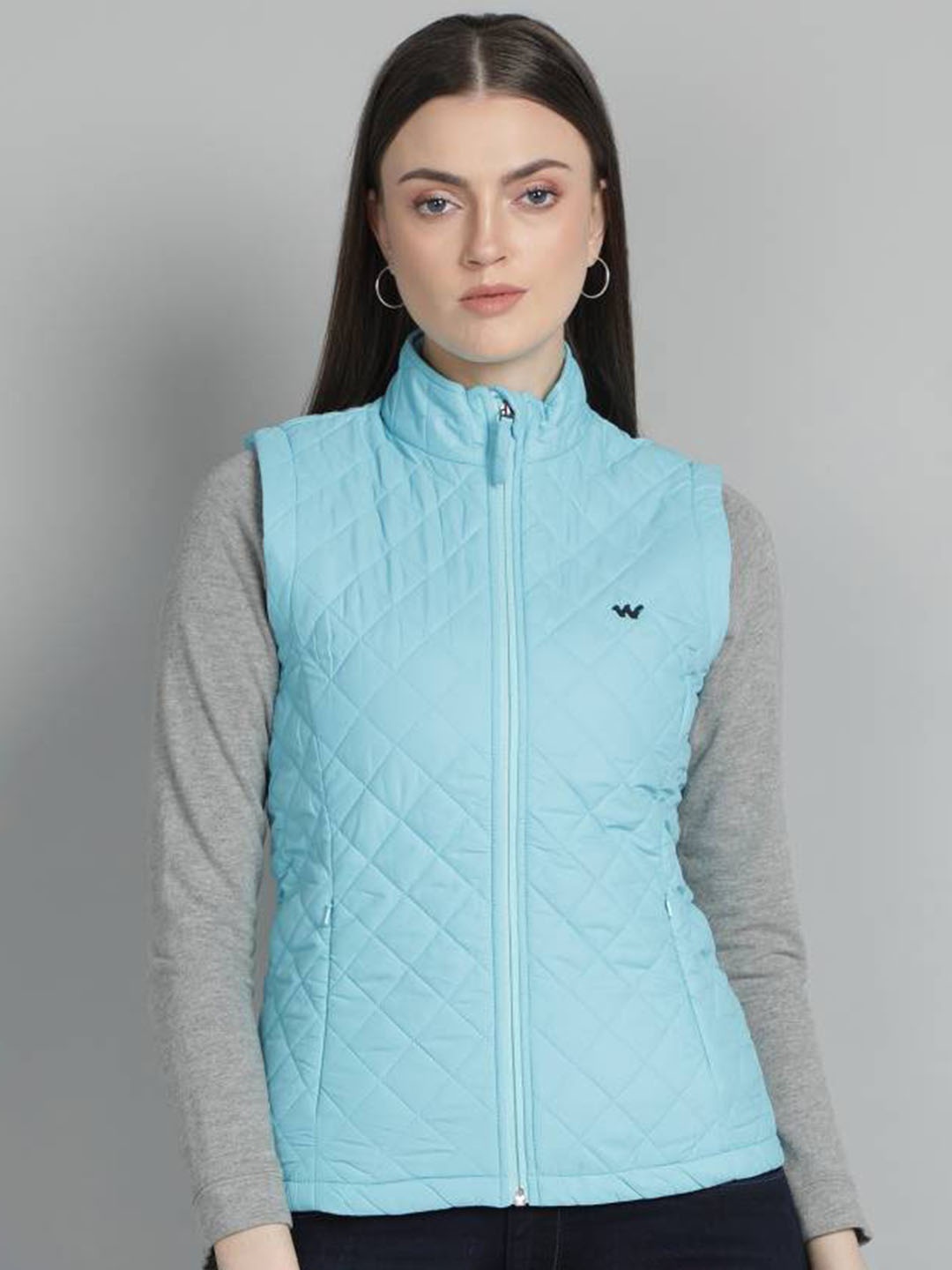 

Wildcraft Women Blue Solid Lightweight Quilted Jacket