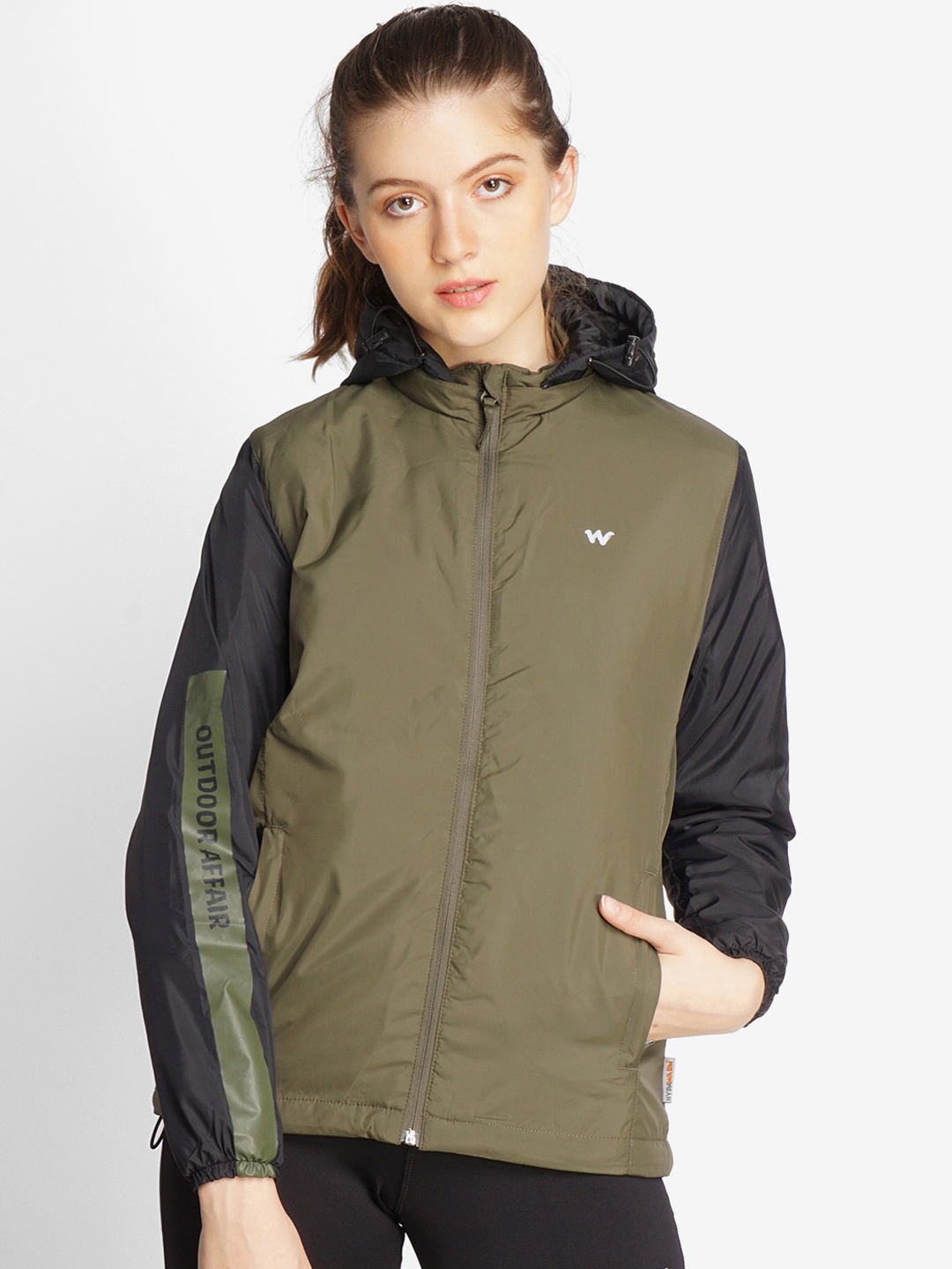 

Wildcraft Women Olive Green Lightweight Outdoor Sporty Jacket
