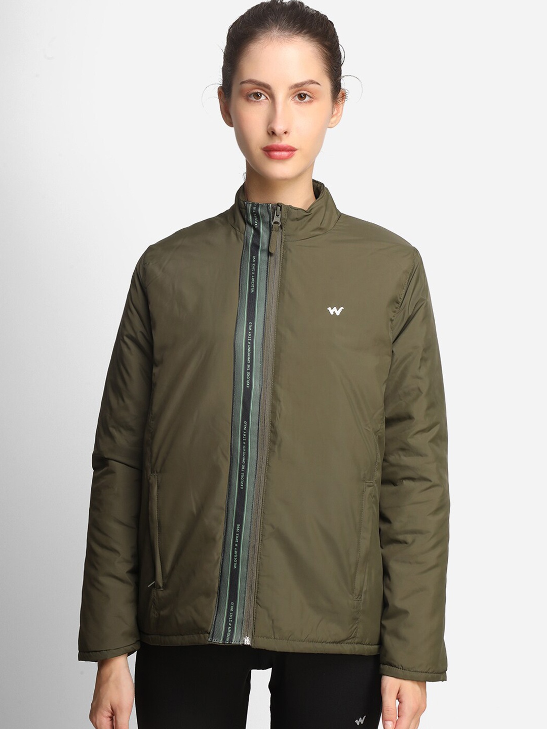

Wildcraft Women Olive Green Lightweight Longline Padded Jacket