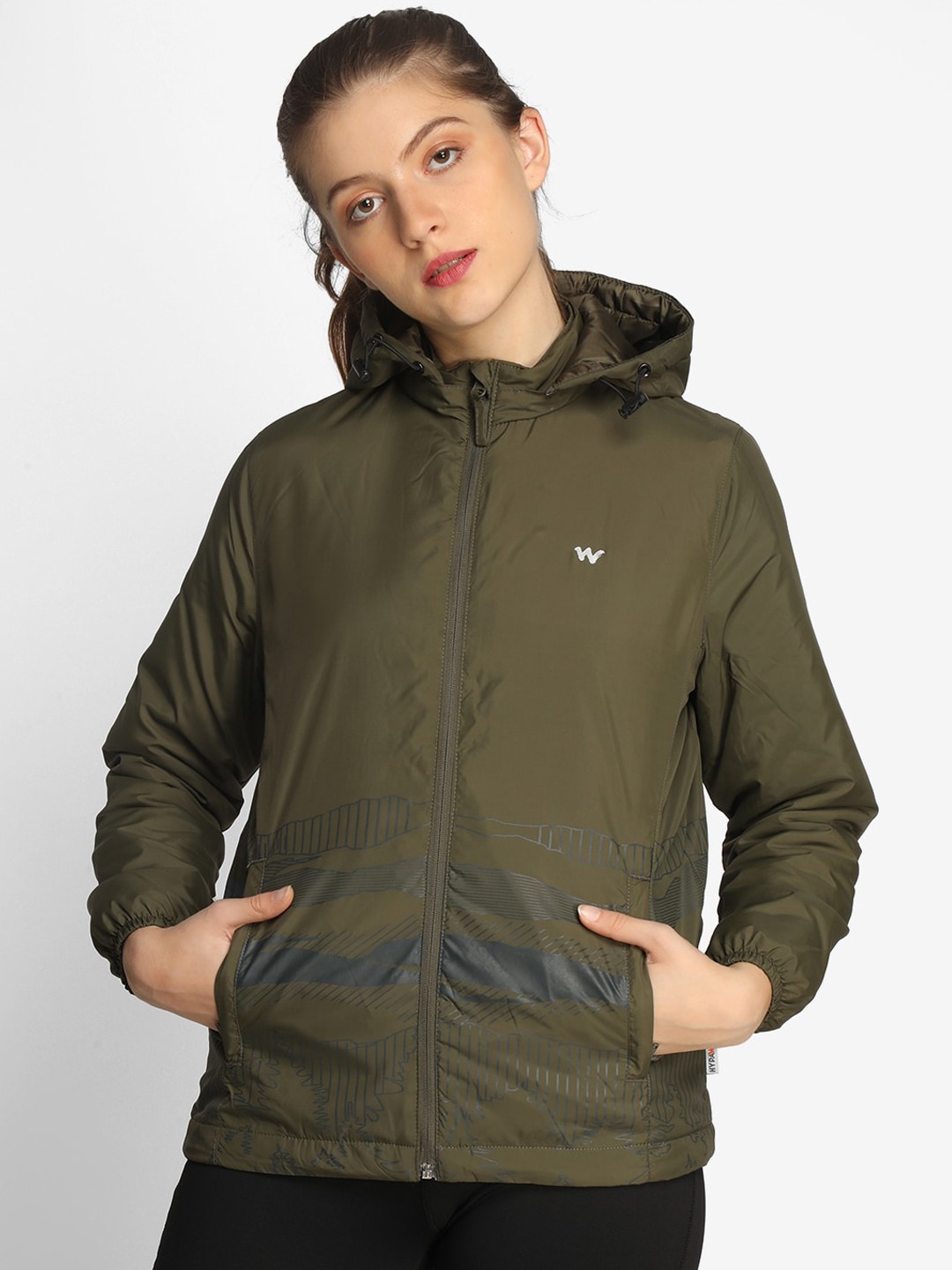 

Wildcraft Women Olive Green Lightweight Outdoor Sporty Jacket