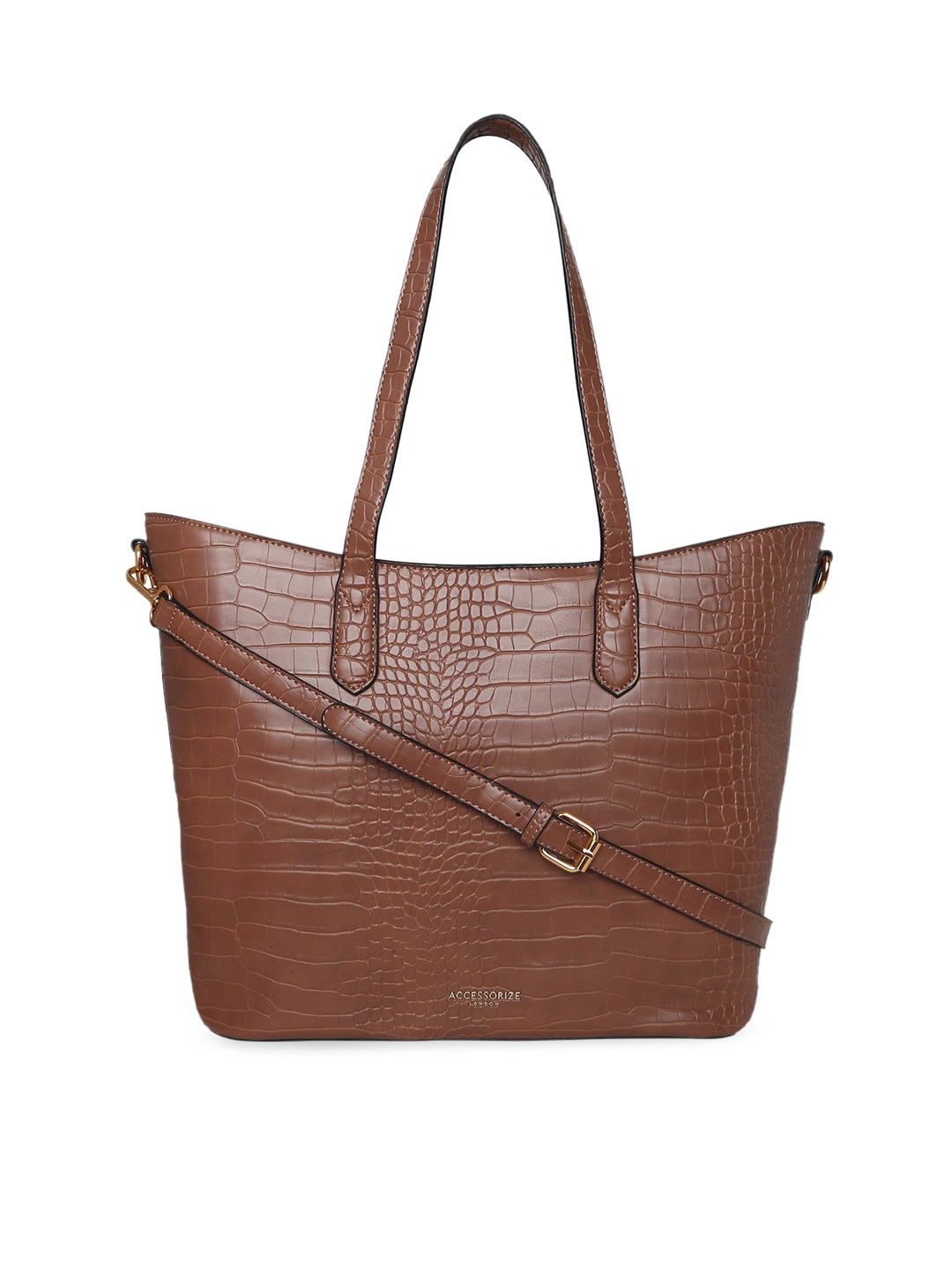 

Accessorize London Women Faux Leather Daffodil Tote Bag, Tan
