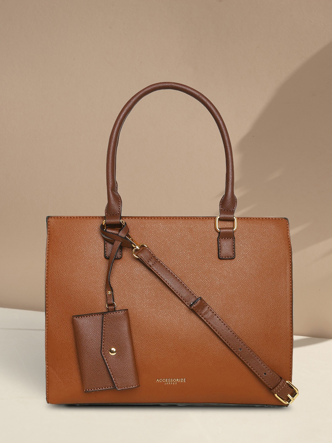 

Accessorize Faux Leather Reva Shoulder bag, Tan