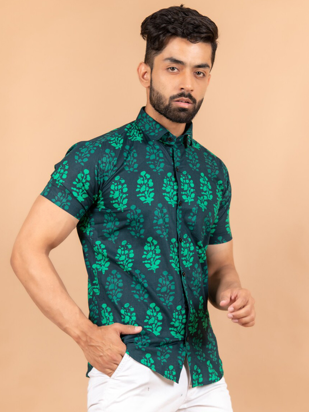 

Tistabene Men Green Comfort Printed Casual Shirt