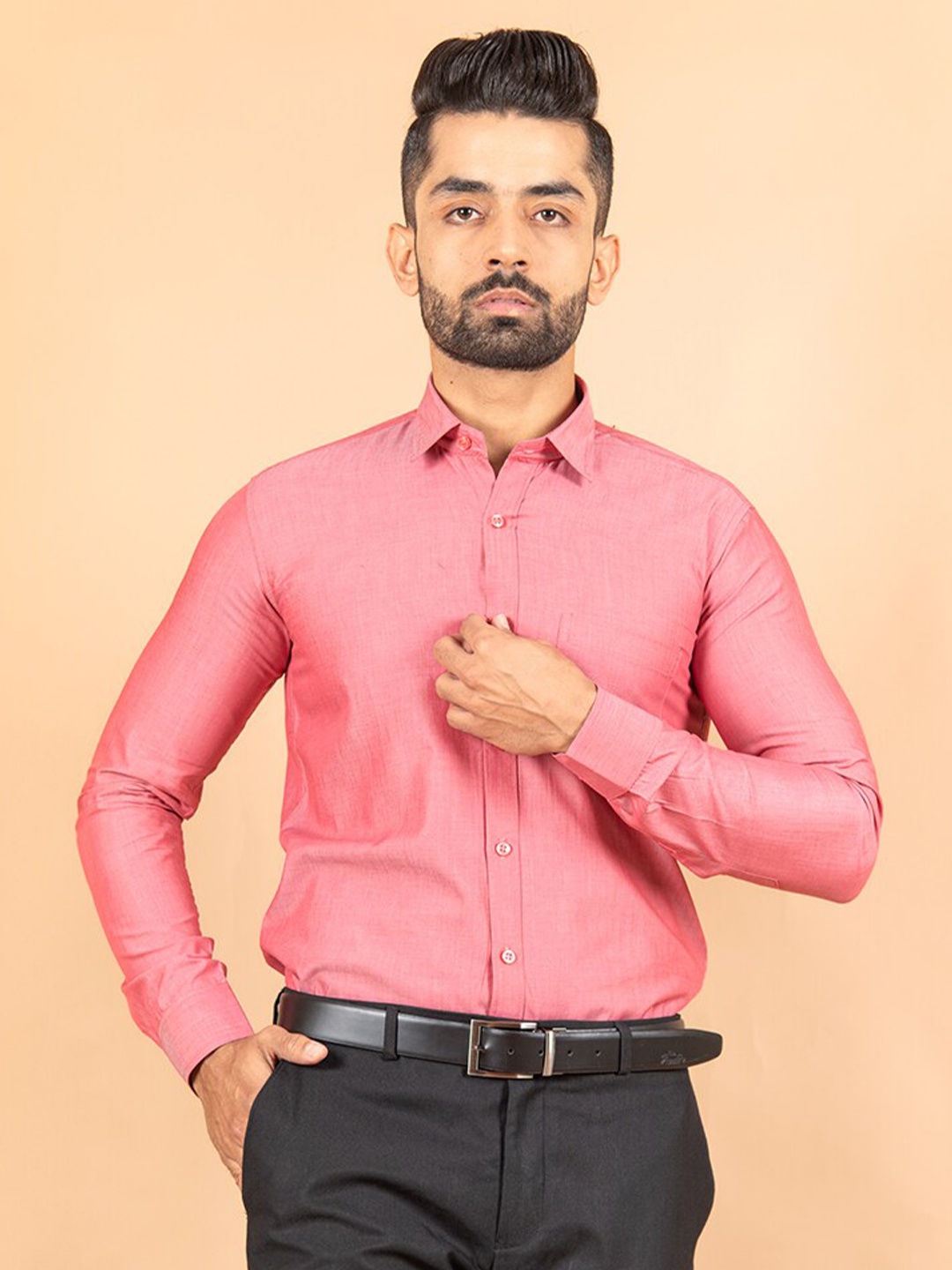 

Tistabene Men Pink Comfort Fit Cotton Formal Shirt