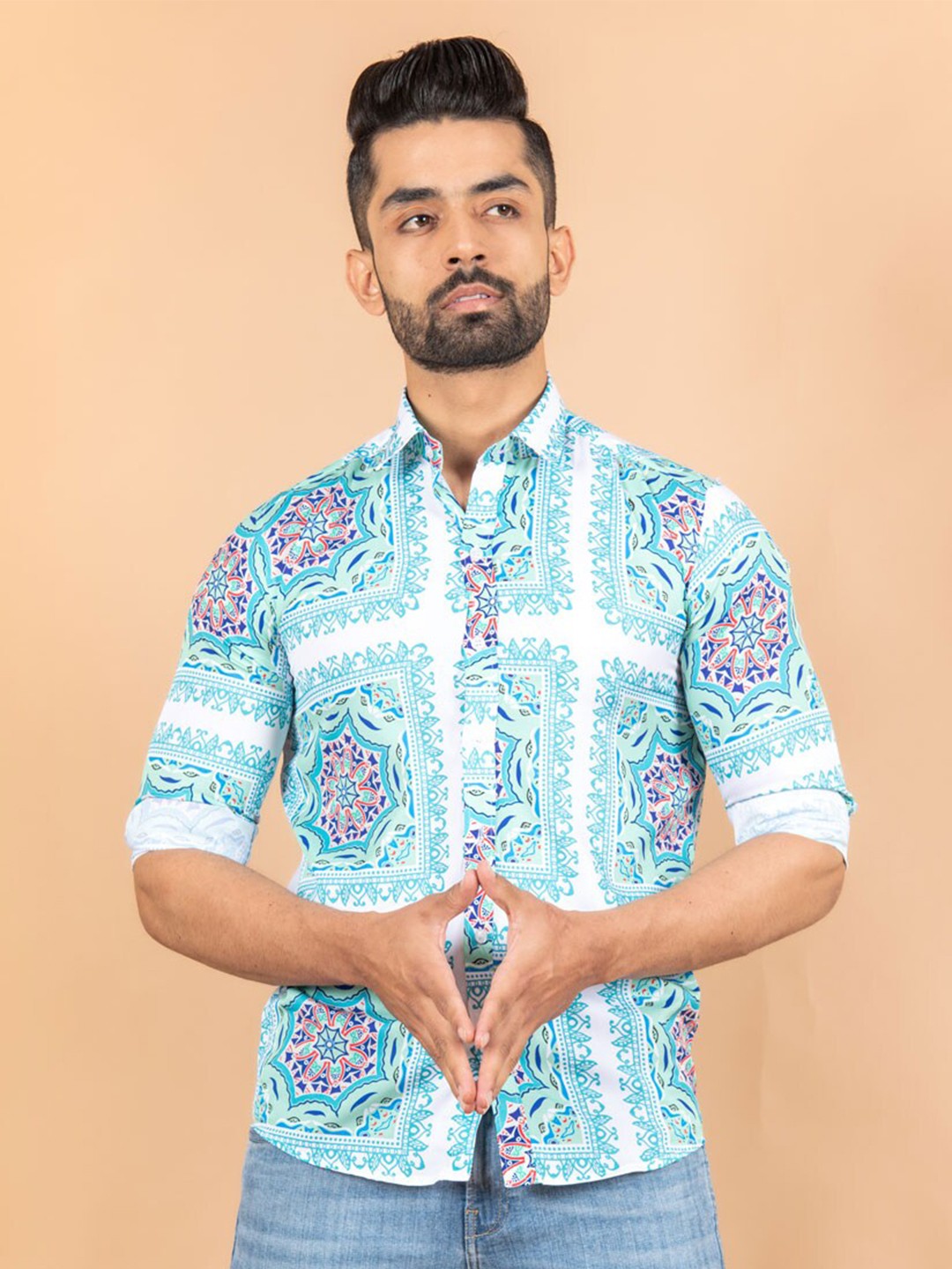 

Tistabene Men Green Comfort Printed Casual Shirt
