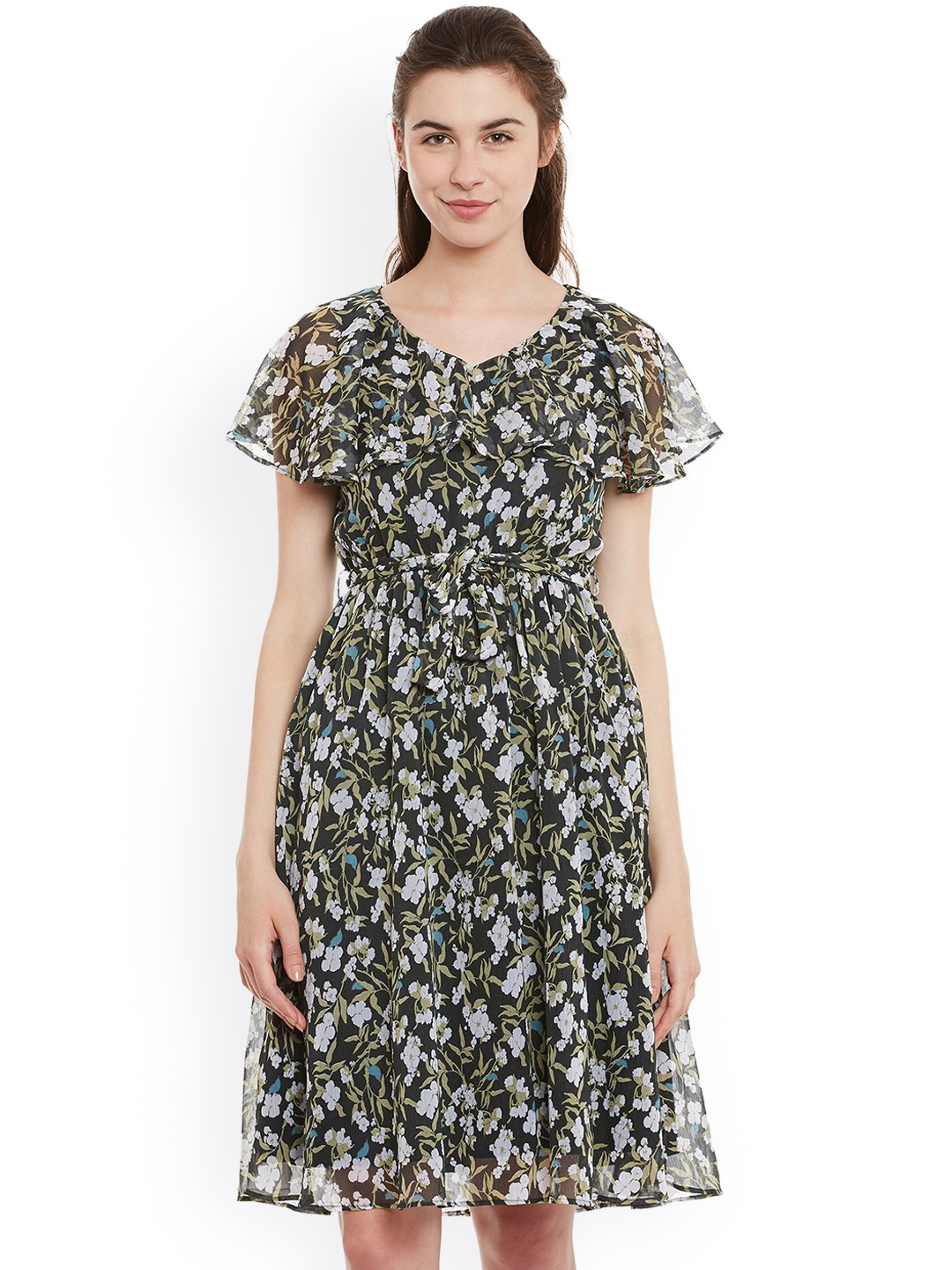

Miss Chase Women Multicoloured Printed Fit & Flare Dress, Multi