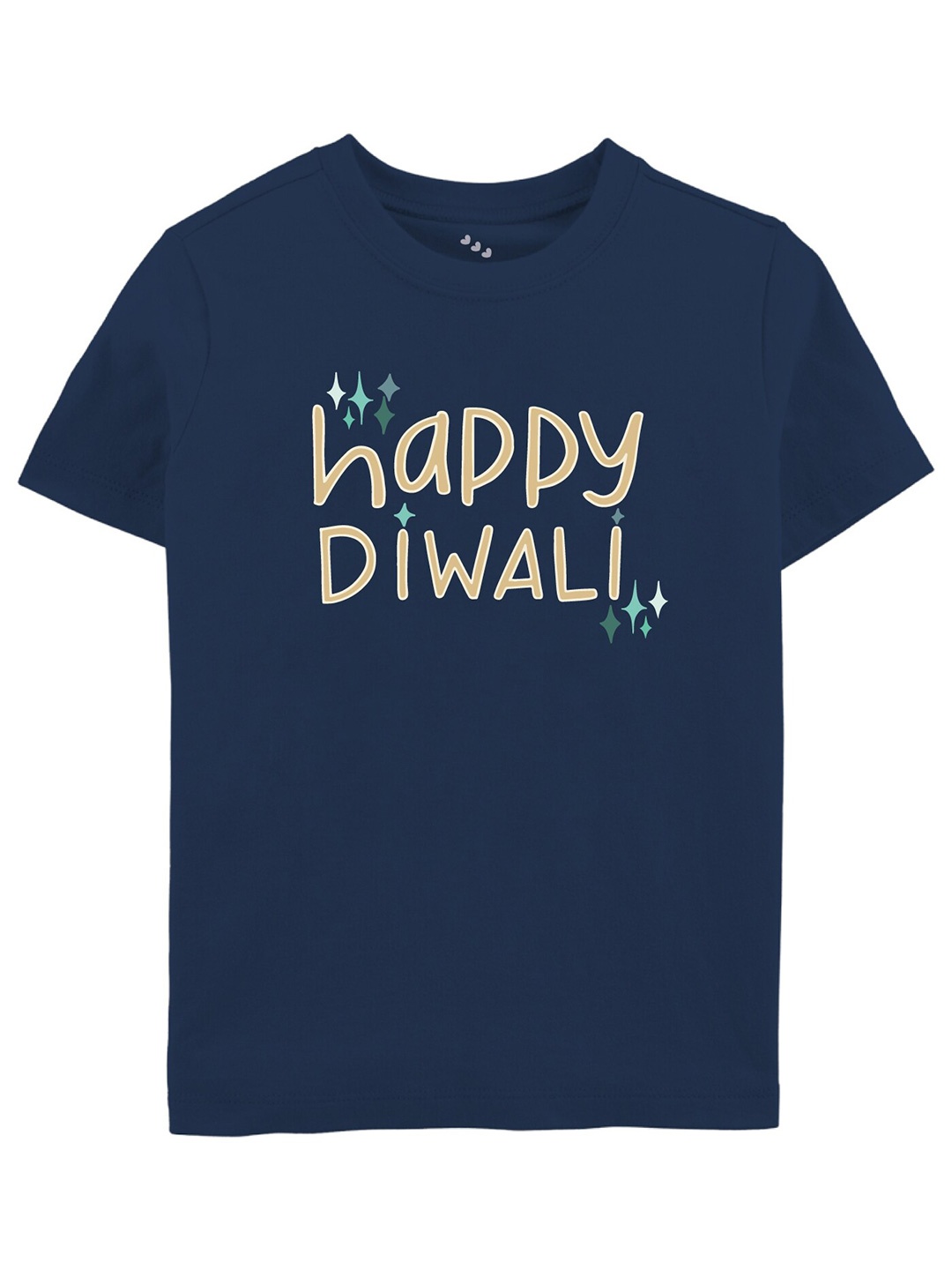 

Zeezeezoo Kids Navy Blue Happy Diwali Pure Cotton Printed Tshirt