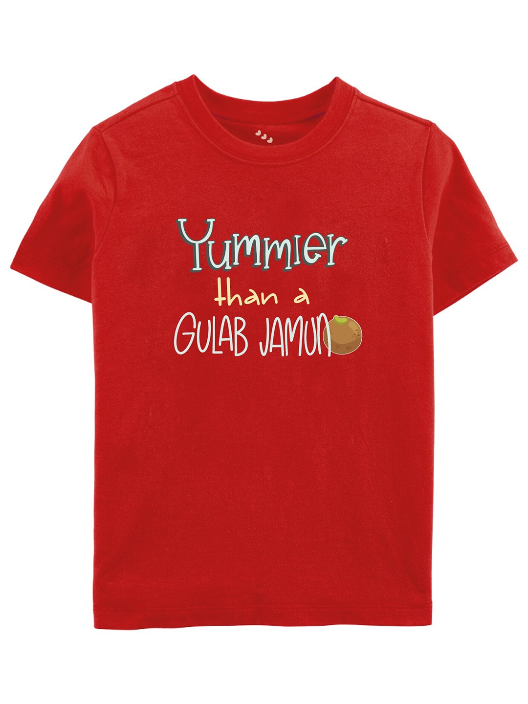 

Zeezeezoo Kids Red Gulab Jamun Pure Cotton Printed Tshirt