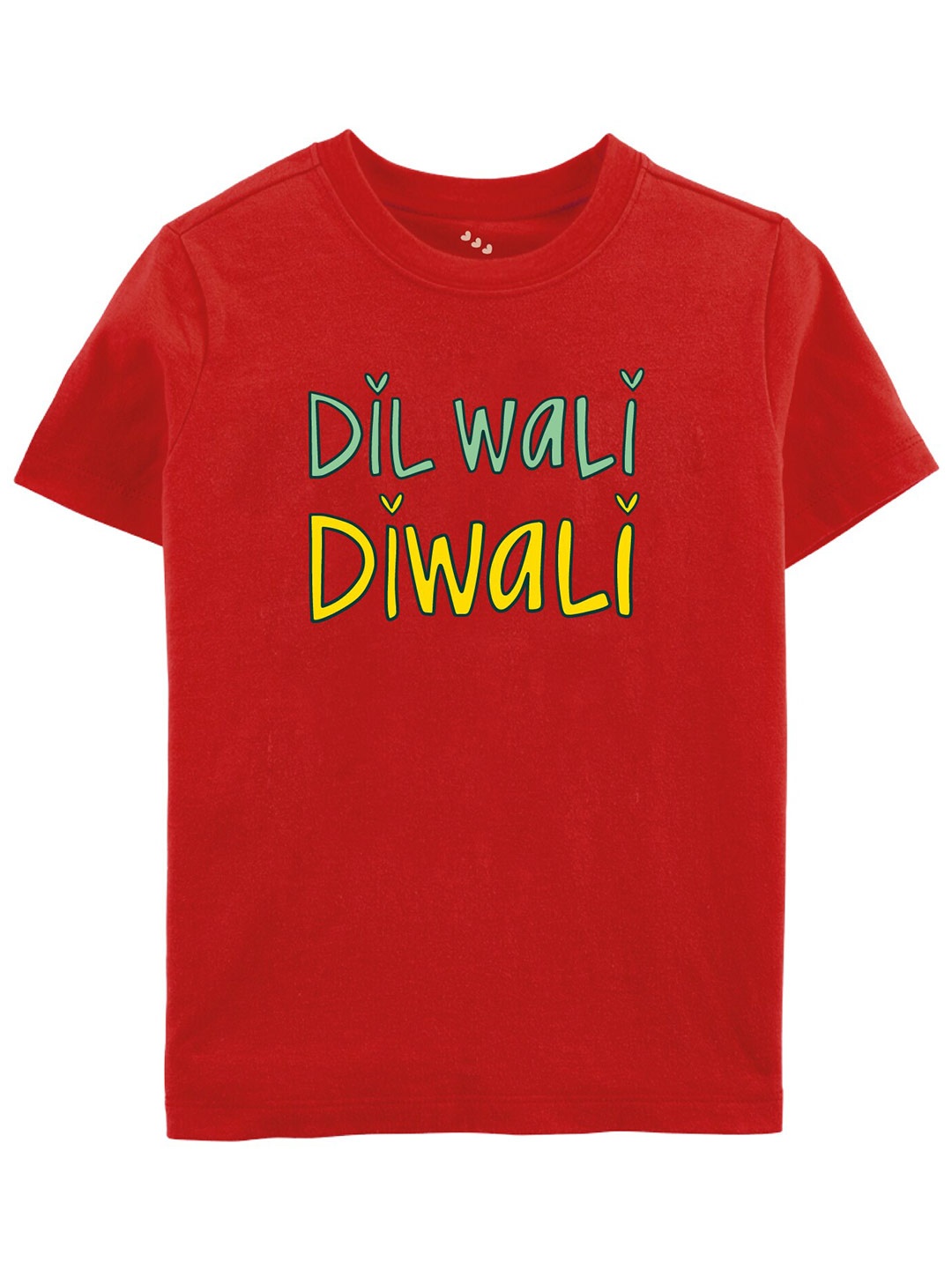 

Zeezeezoo Kids Red Dil Wali Diwali Printed Tshirt