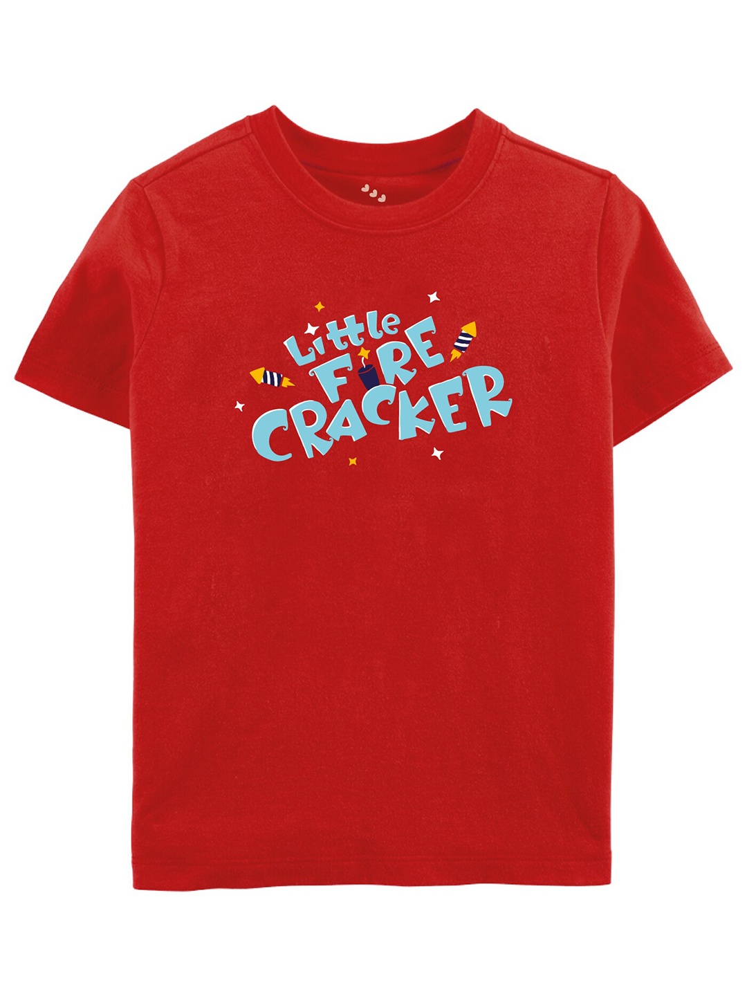 

Zeezeezoo Kids Red Pure Cotton Little Fire Cracker Diwali Printed Tshirt