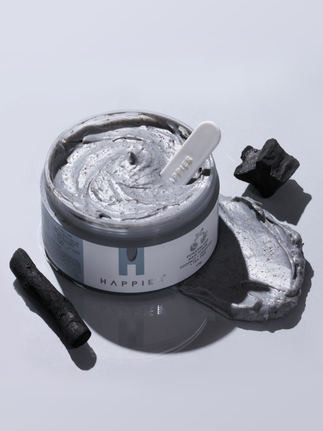 

Happier Powerblend Hair Scrub with Charcoal & Coconut - 175 g, Grey