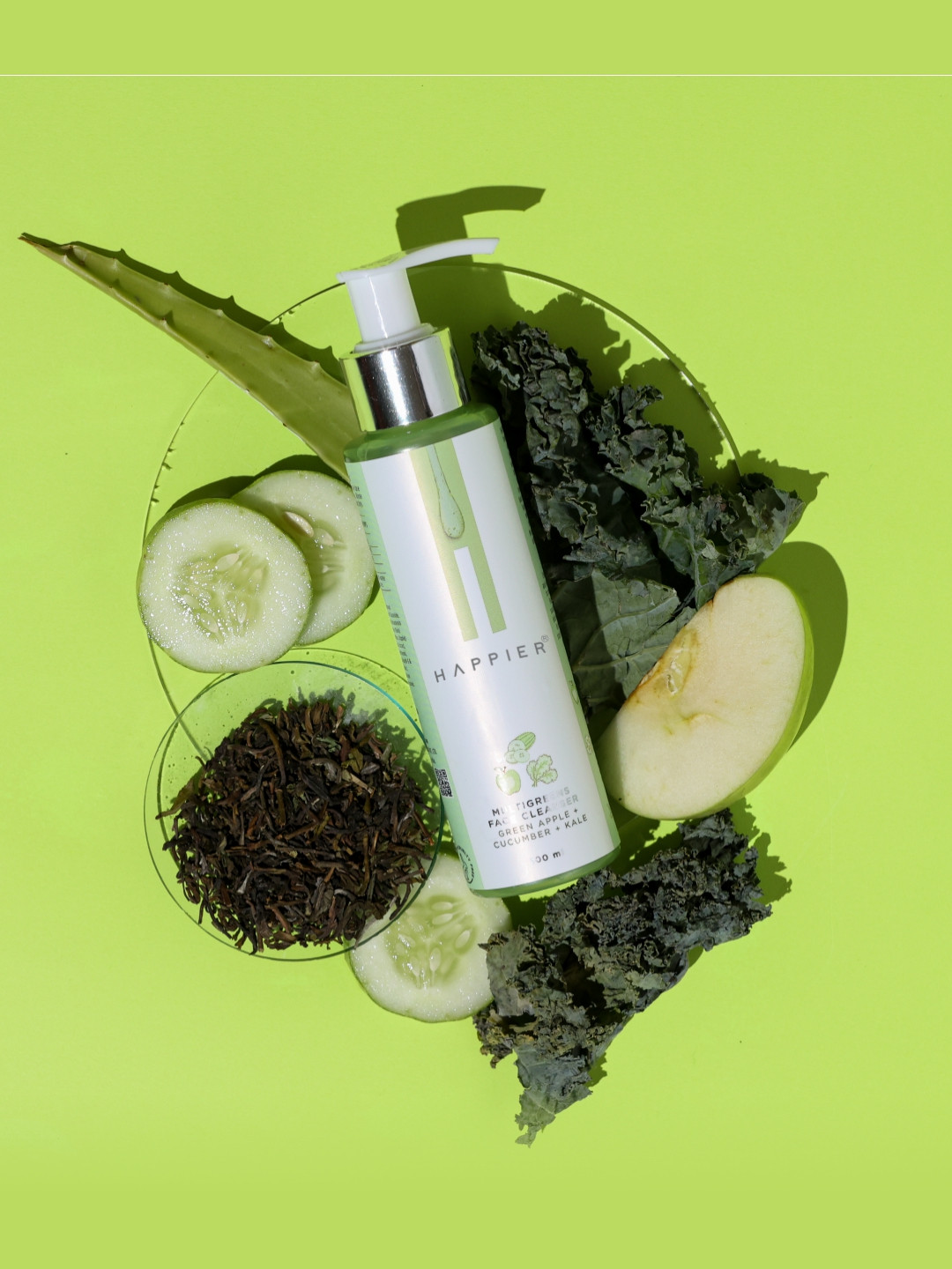 

Happier Multigreens Face Cleanser with Green Apple & Cucumber - 100 ml, White