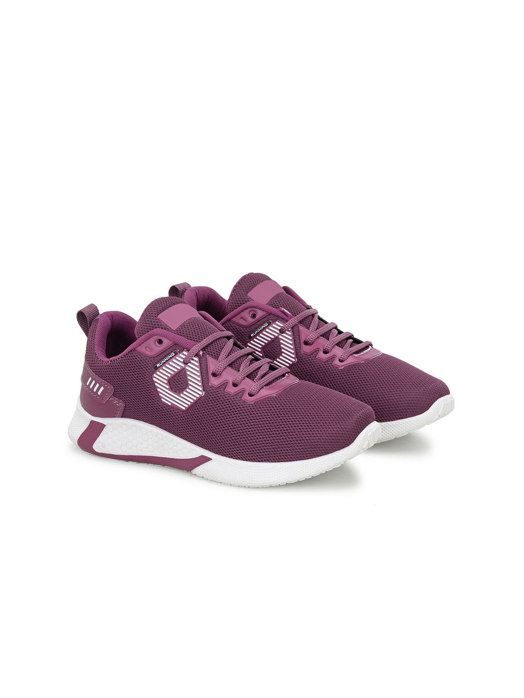 

HERE&NOW Women Woven Design Lace Ups Sneakers, Mauve