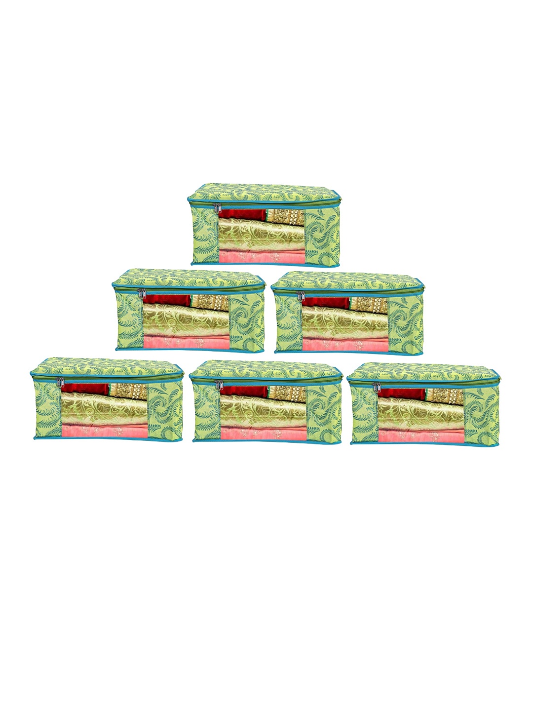 

Home Fresh Green Pack of 6 Printed Saree Organisers