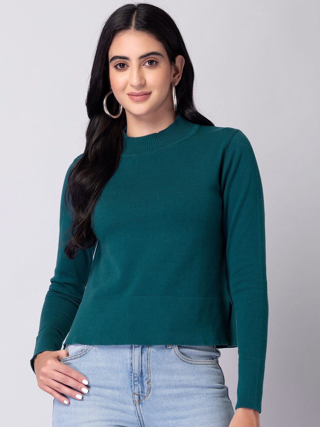 

FabAlley Women Green Pullover