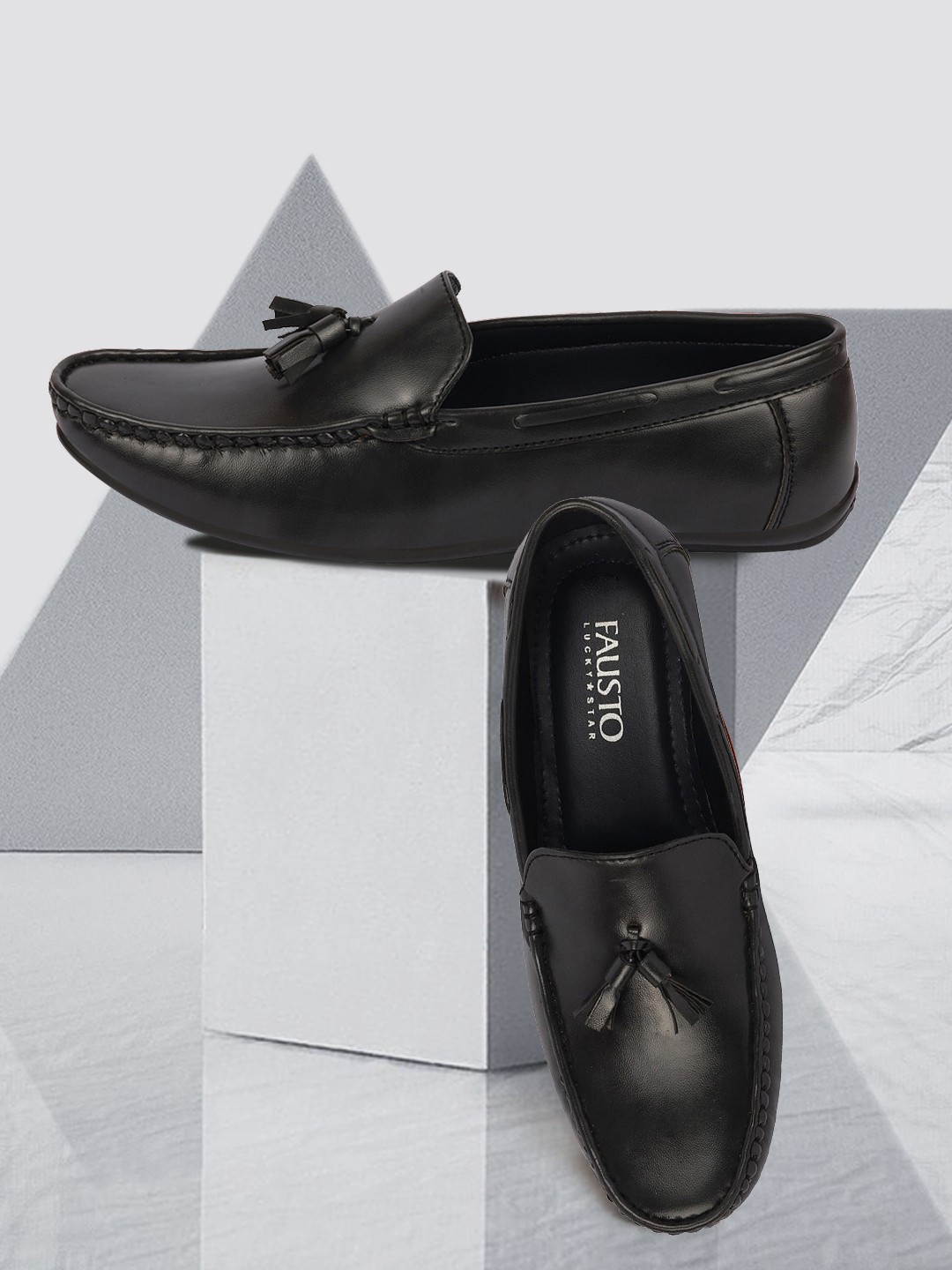 

FAUSTO Men PU Loafers, Grey