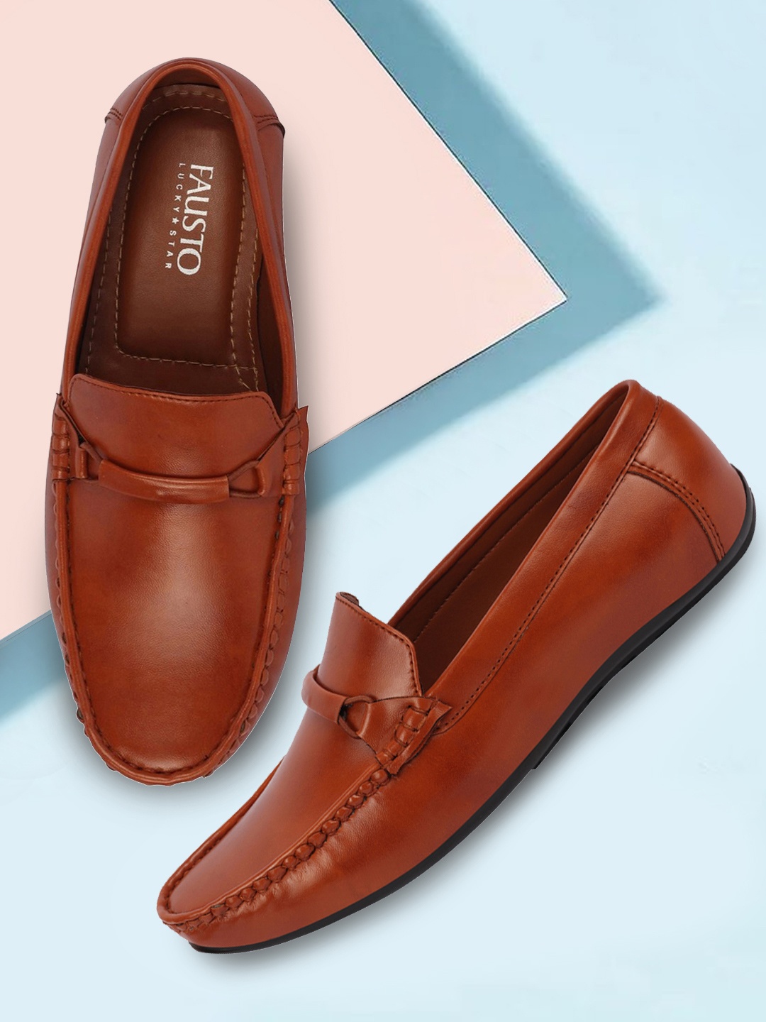 

FAUSTO Men Tan Slip On Casual Loafers