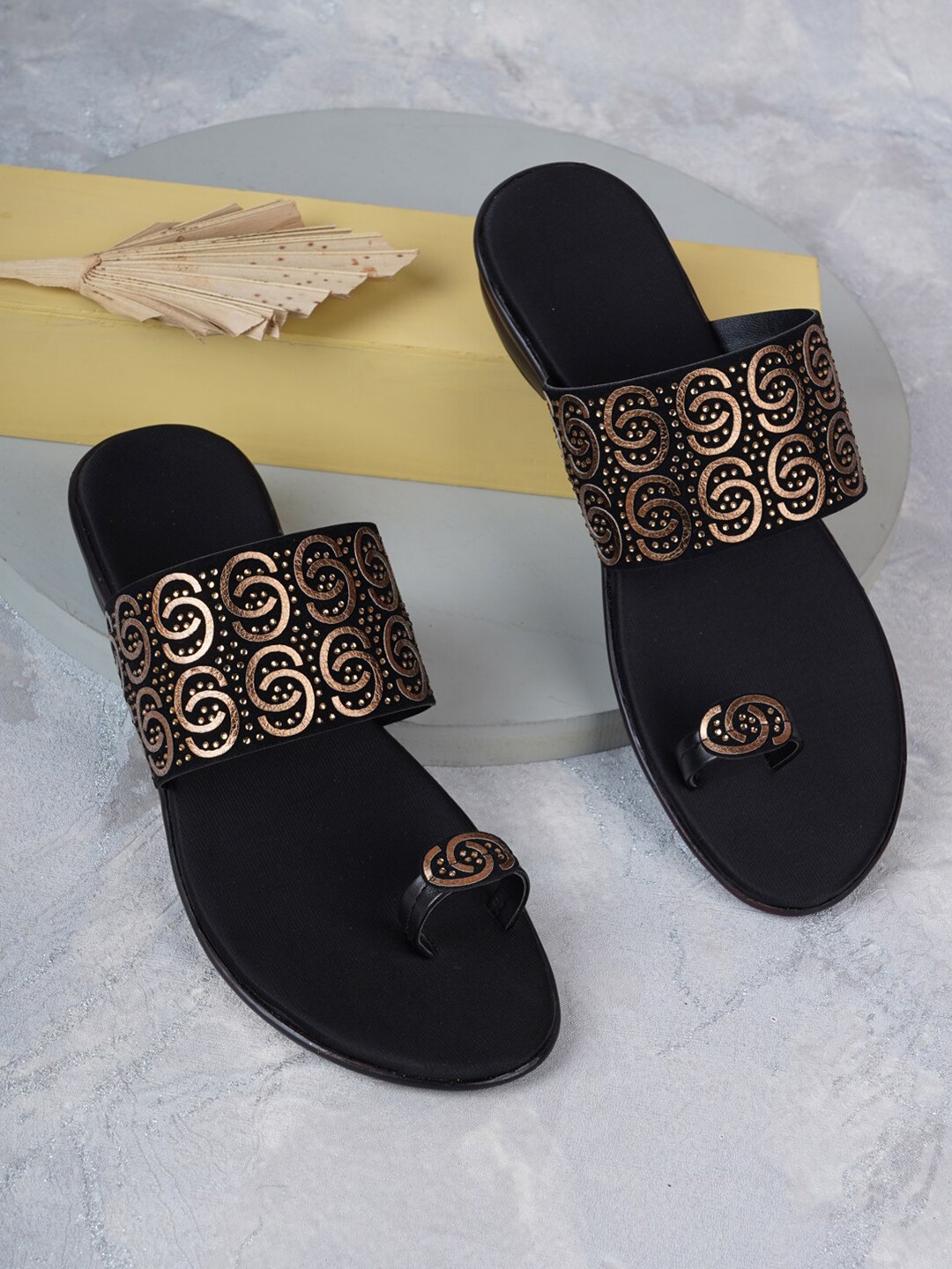 

Style Shoes Women Embellished One Toe Flats, Copper