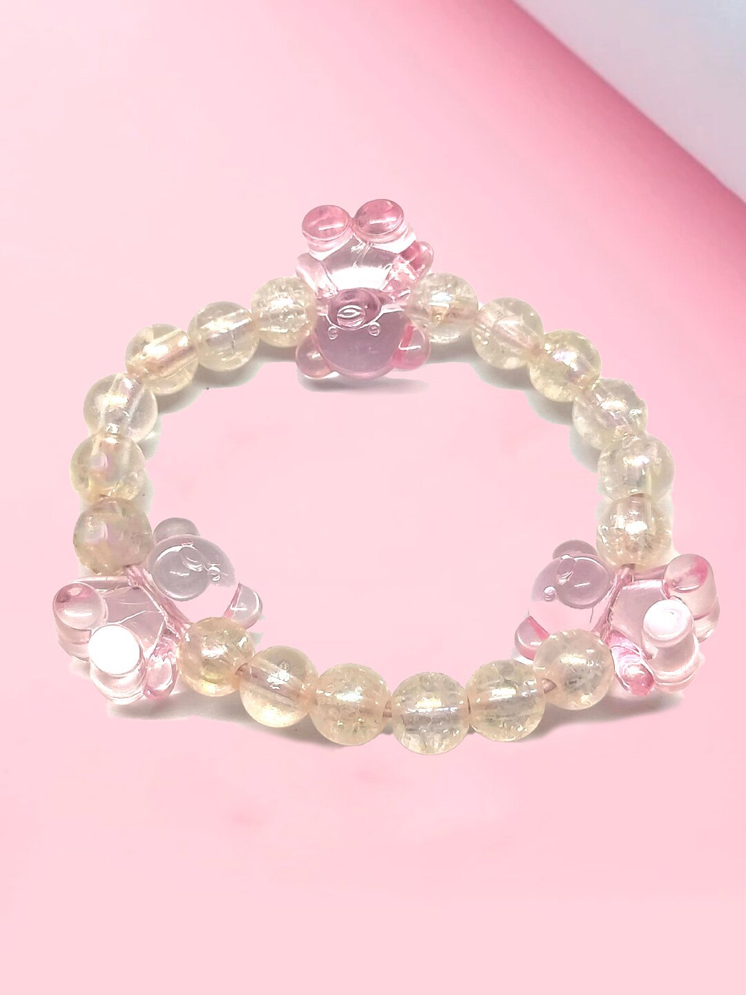 

OOMPH Women Pink & White Beaded Ponytail Holders