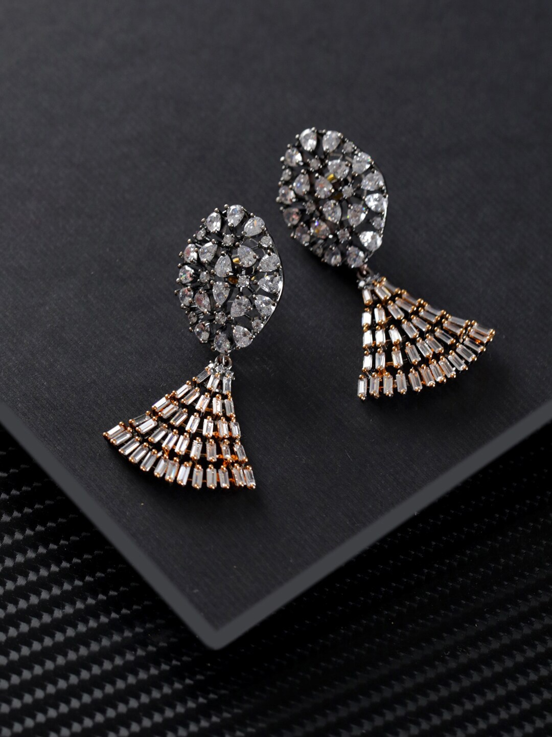 

Jazz and Sizzle Gold Plated & Silver Contemporary Drop Earrings