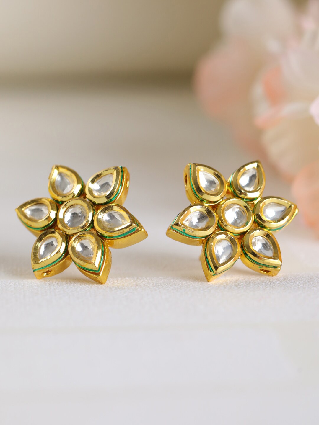 

Jazz and Sizzle Gold Plated Floral Studs Earrings