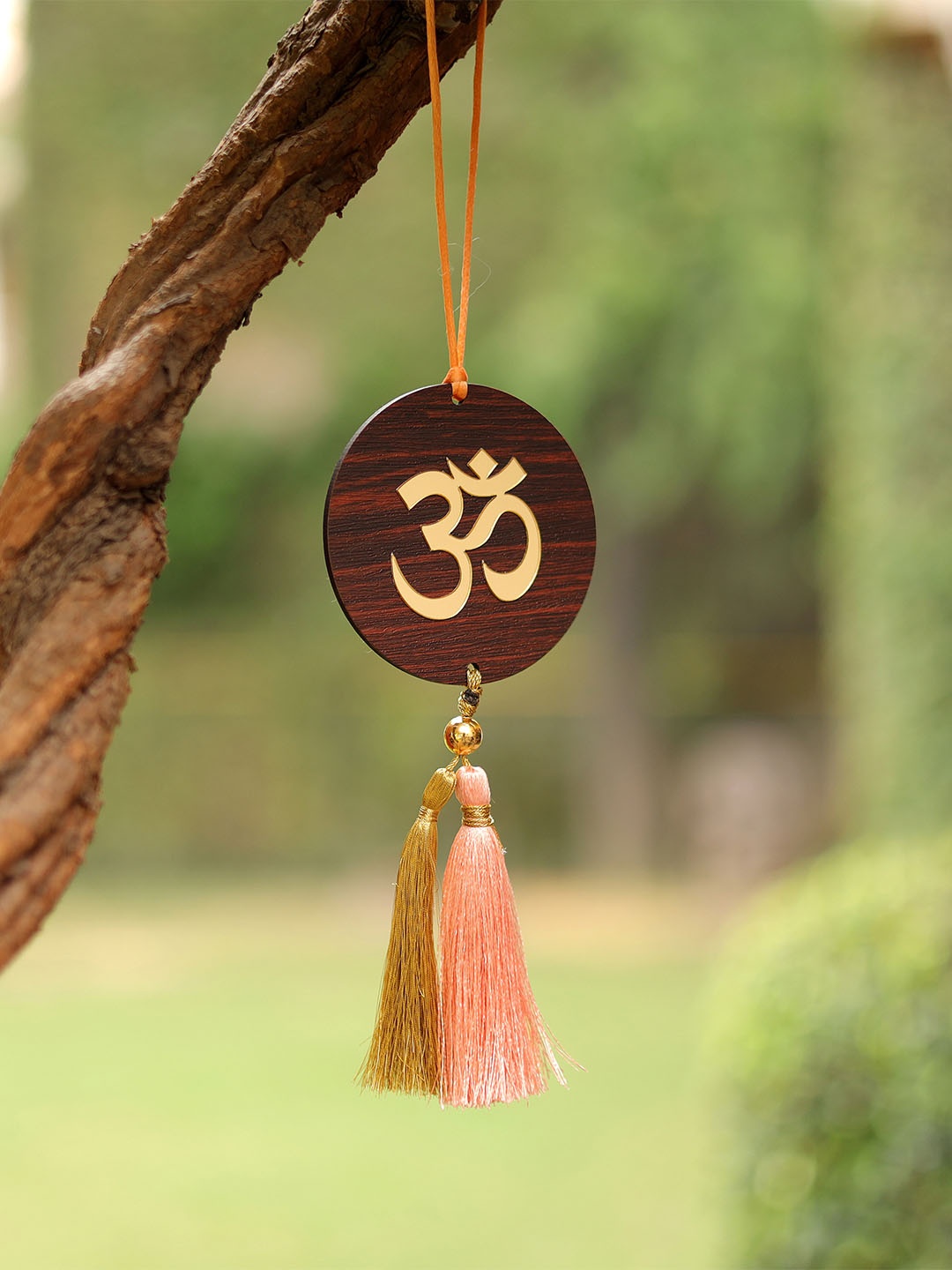 

DULI Unisex Om Dream catcher Car Hanging With Tassels Windchimes, Pink