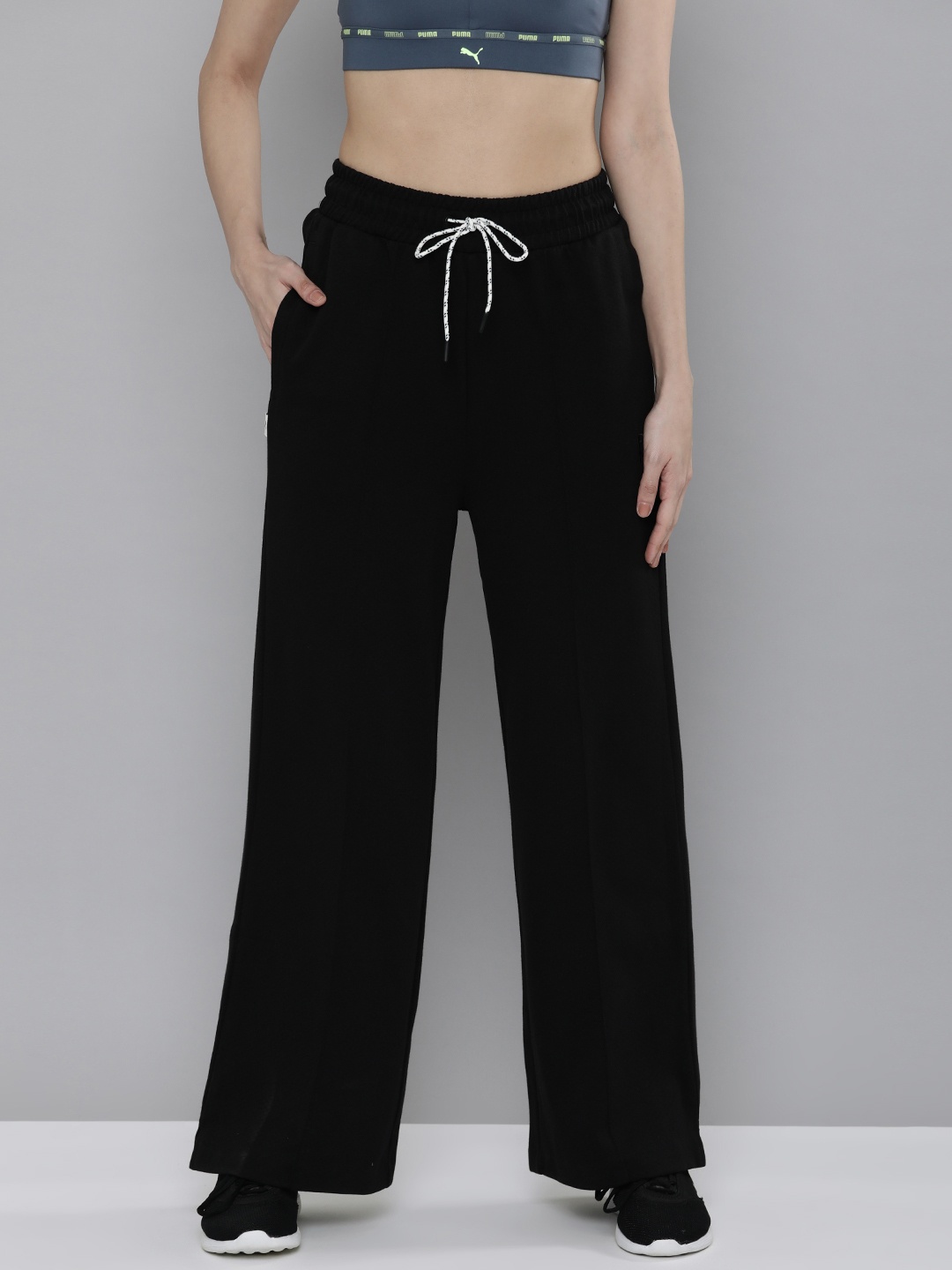 

Puma Women Black Solid Infuse Wide Leg Relaxed Fit Track Pants