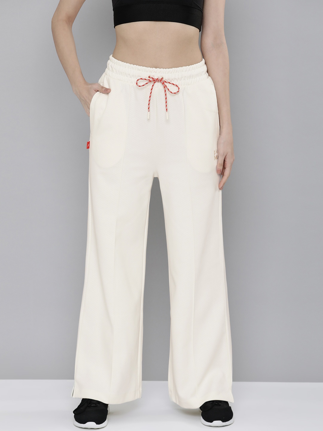 

Puma Women White Solid Relaxed Fit Infuse Wide Leg Track Pants